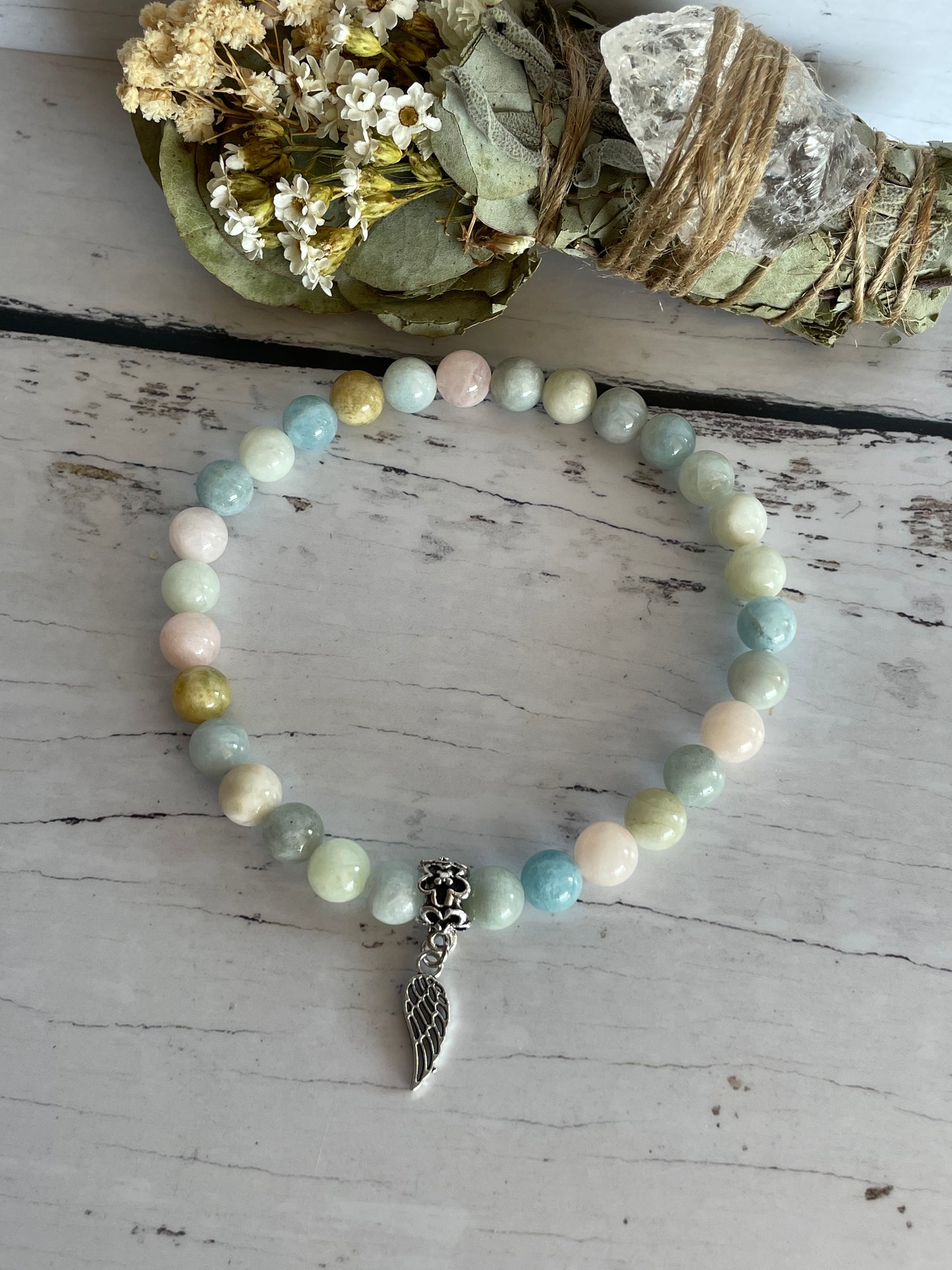 Morganite Healing Anklet