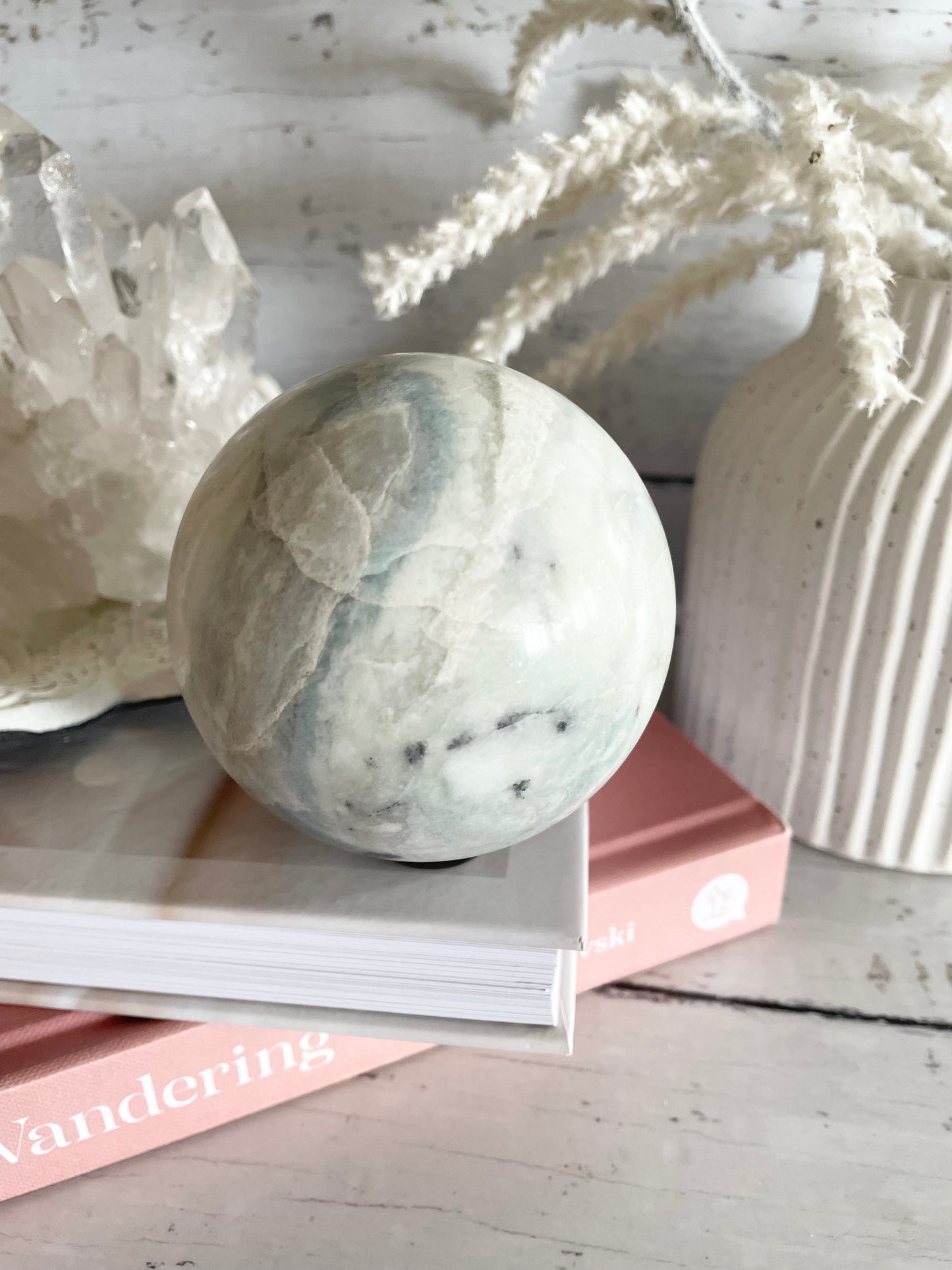 Caribbean Calcite Sphere Includes Holder