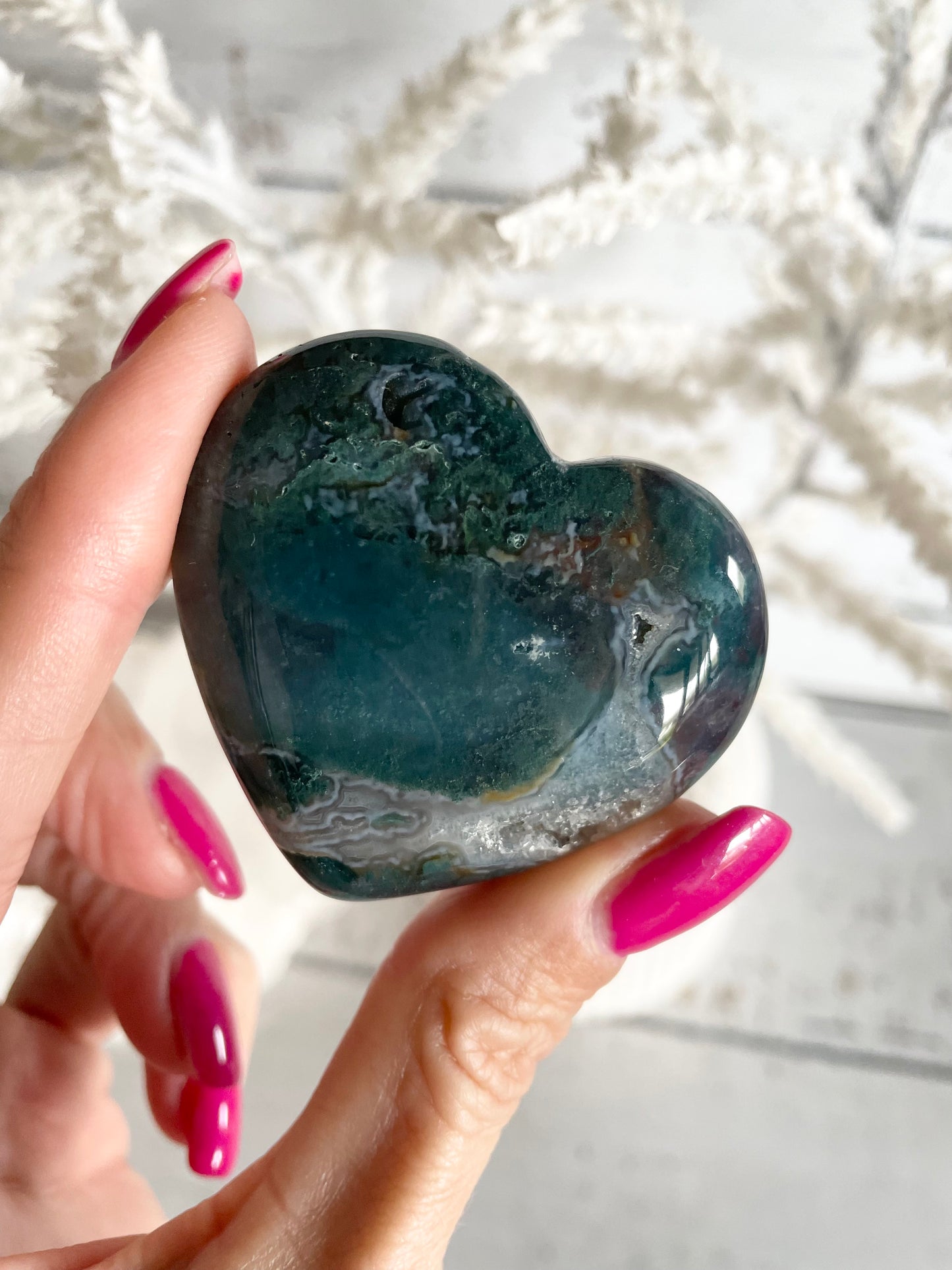 Moss Agate Heart