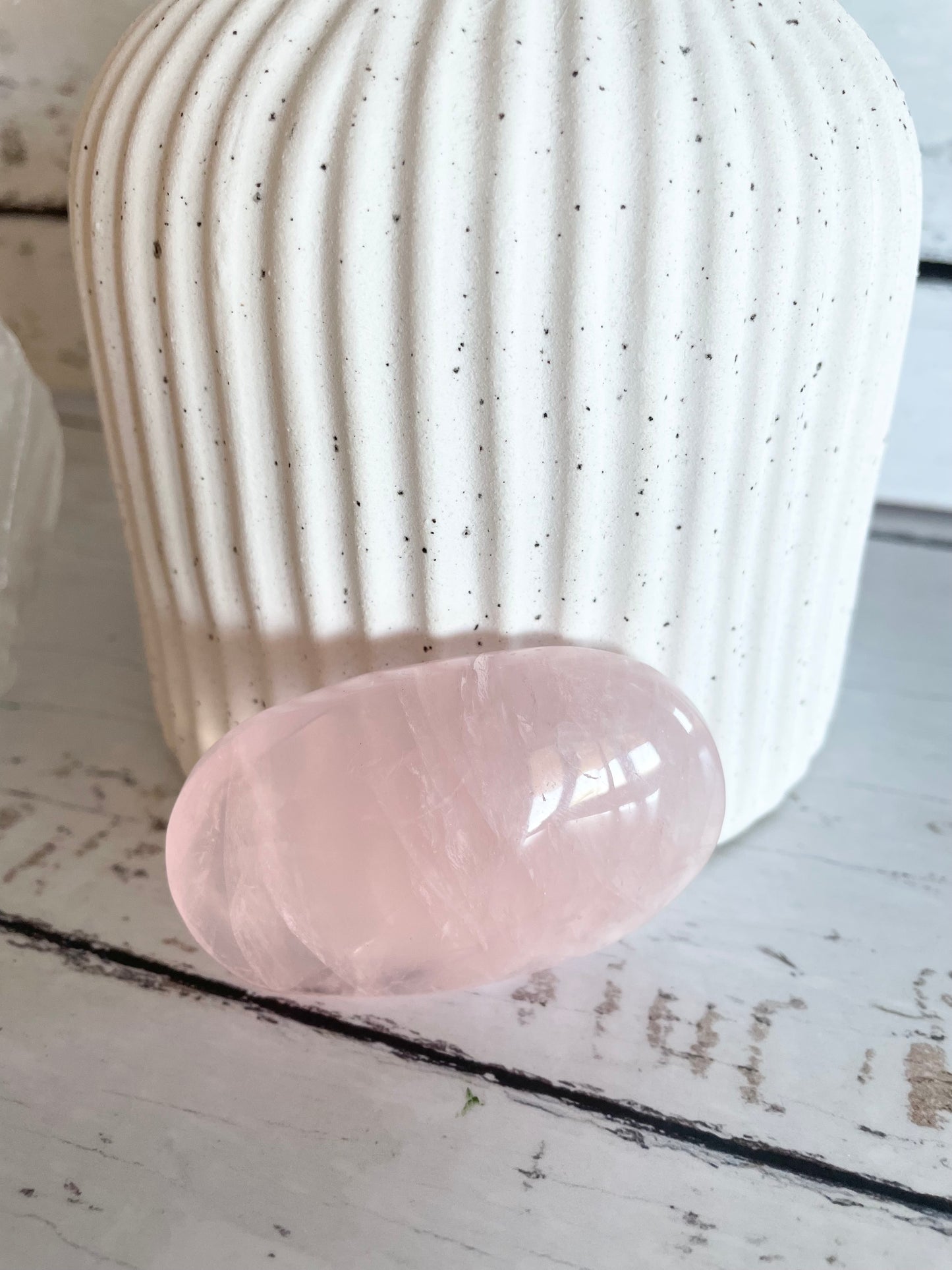 Rose Quartz Pillow Palm Stone