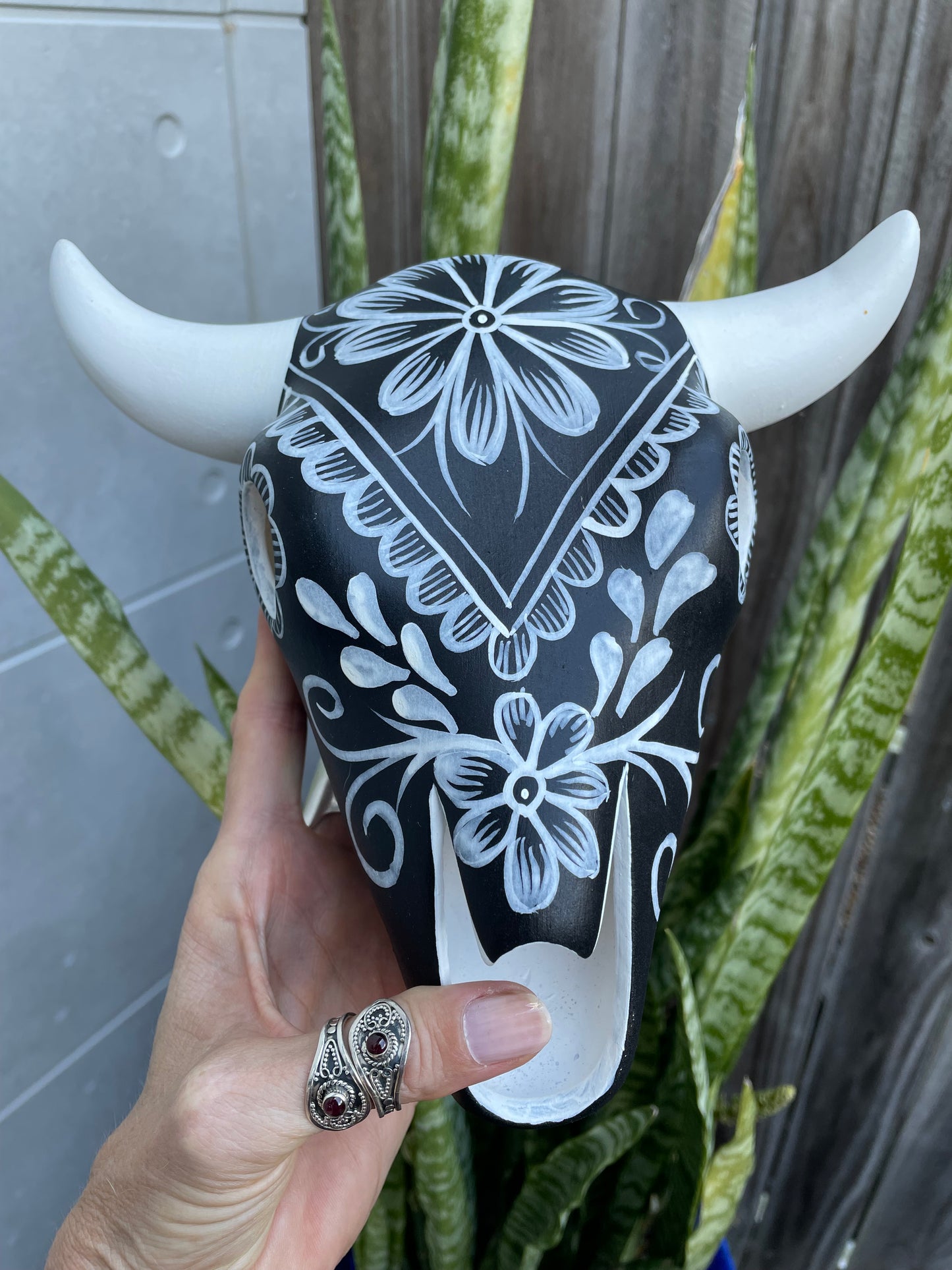 Navajo Cow Skull ~ Floral