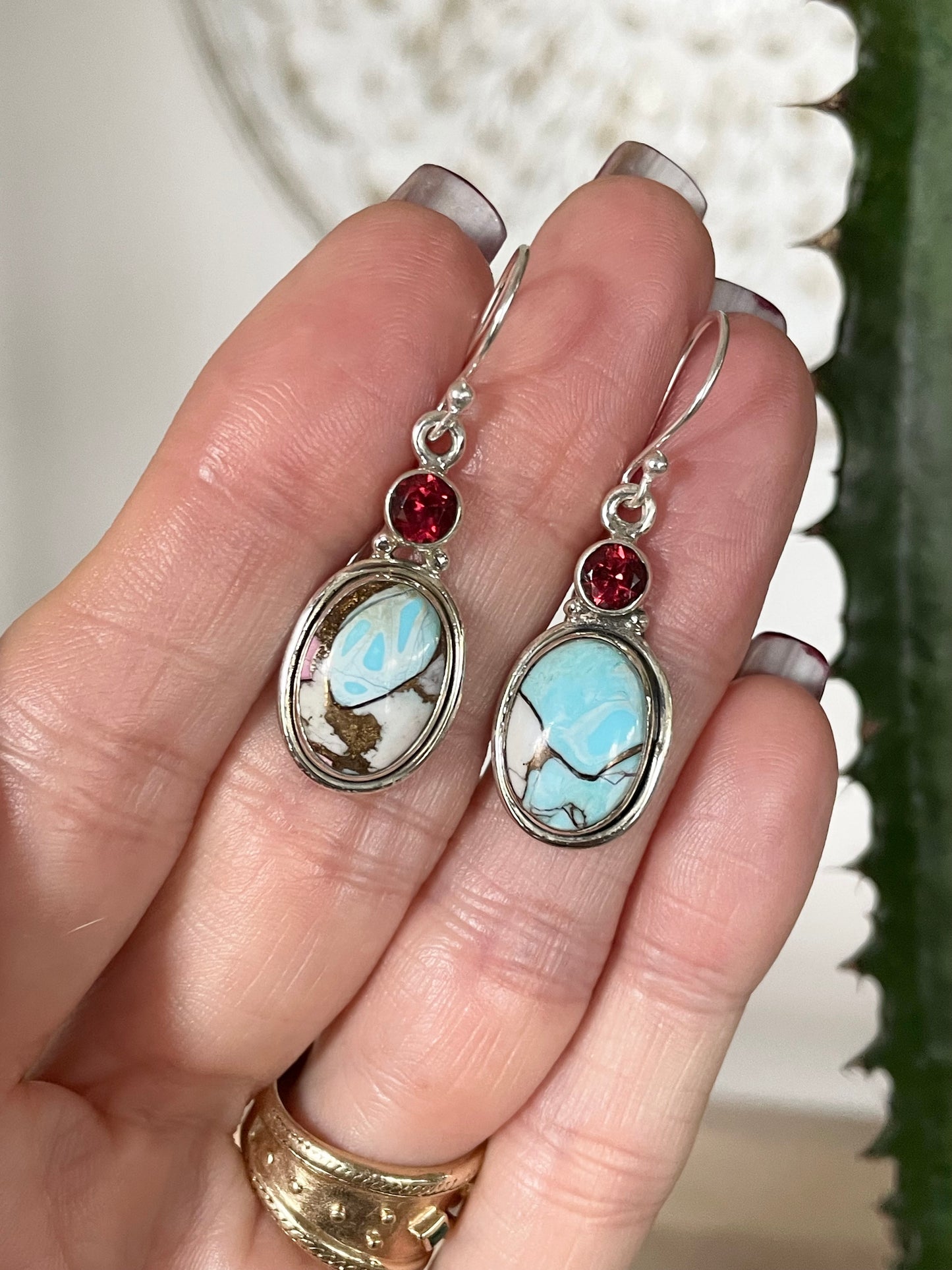 Cotton Candy Turquoise Dangles