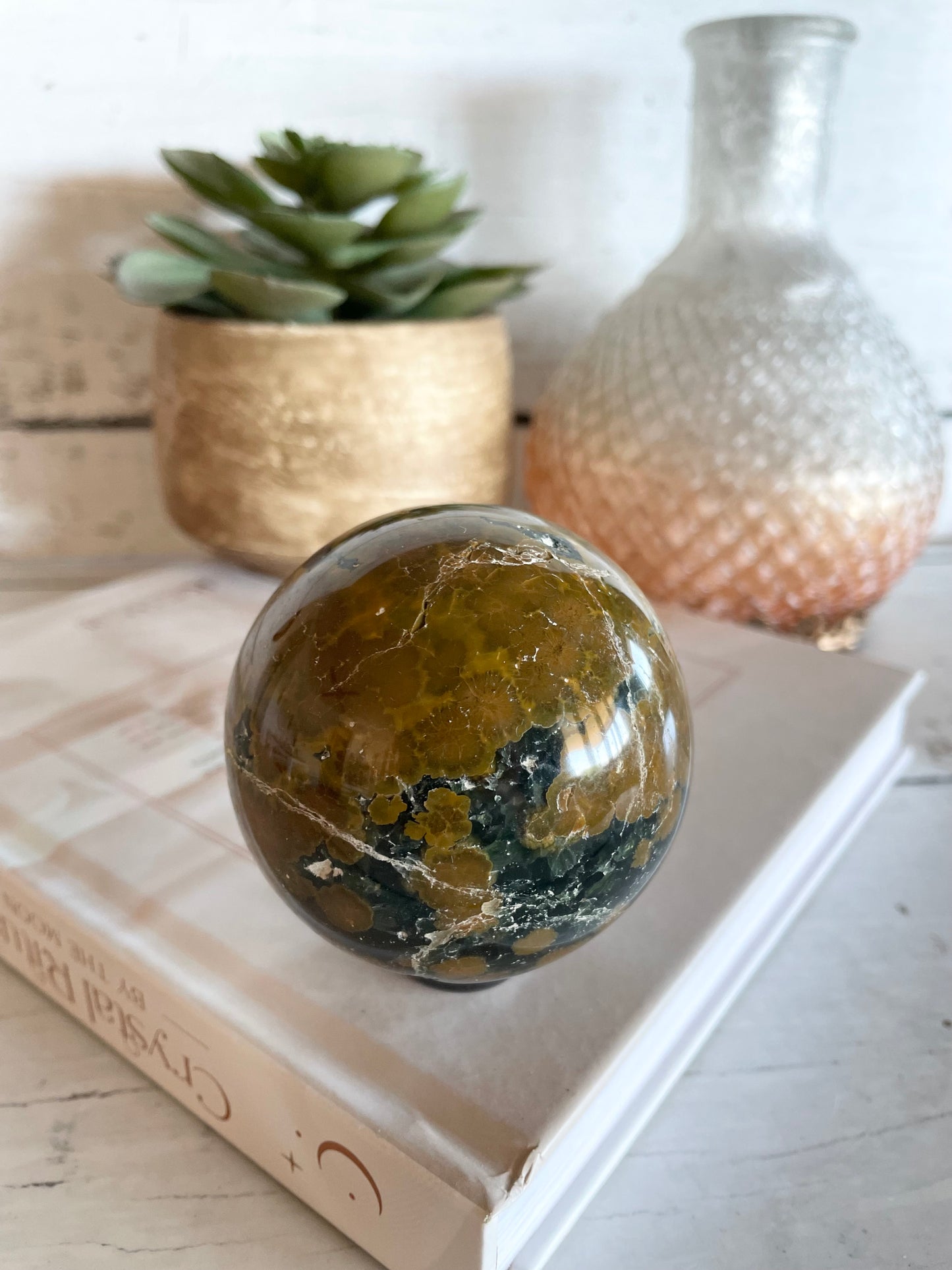 Rainforest Jasper Sphere Includes Holder