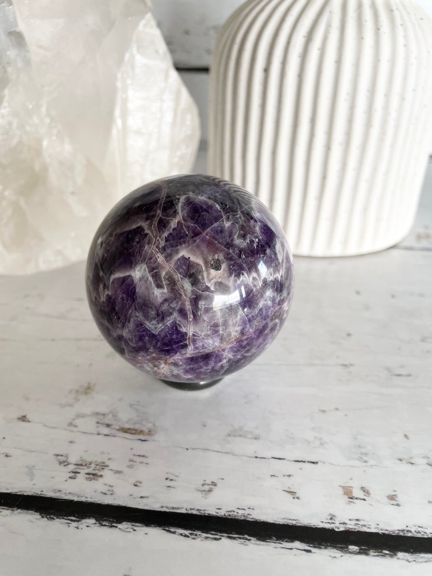 Chevron Dream Amethyst Sphere Includes Holder