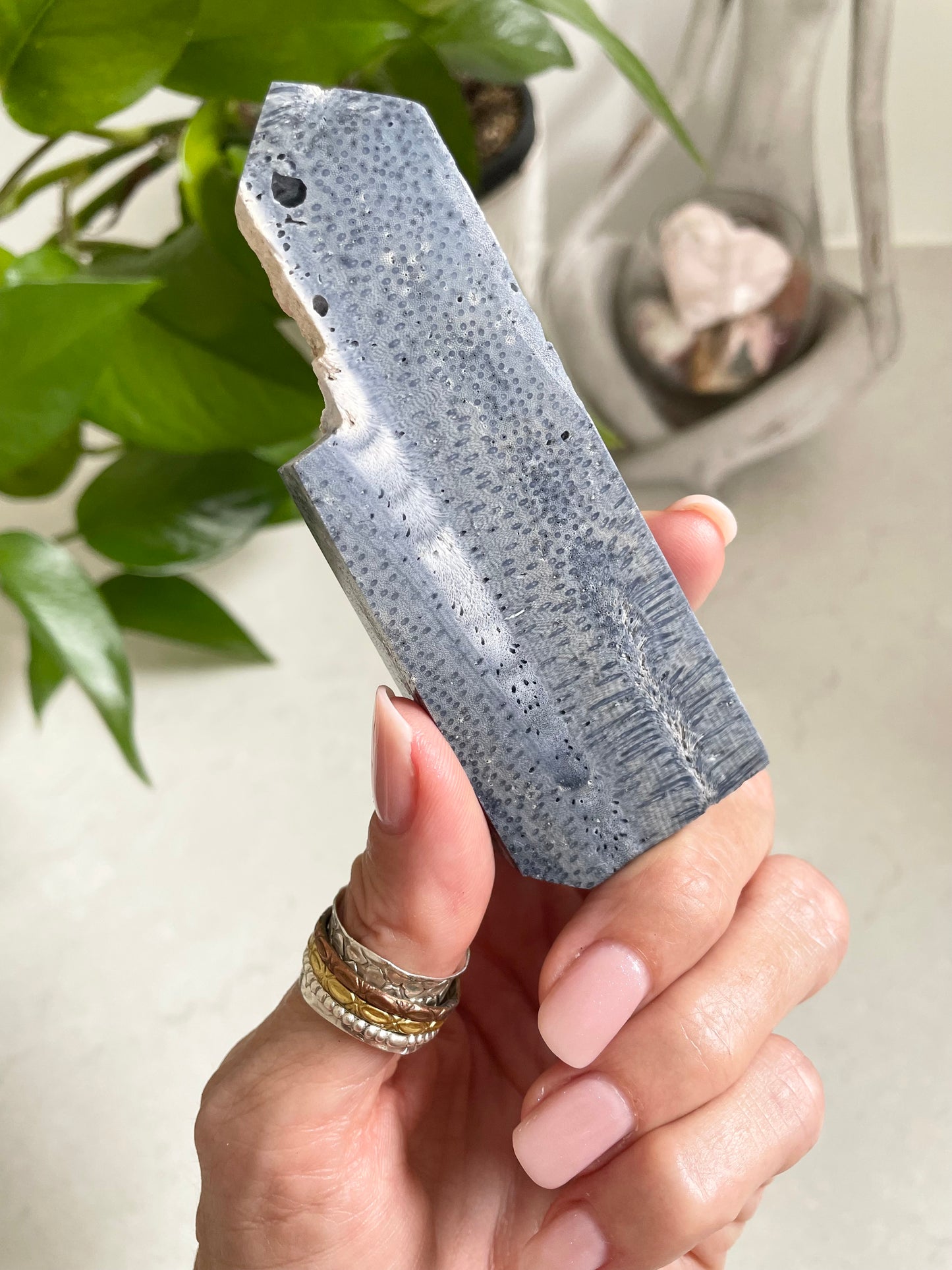 Blue coral jade Obelisk