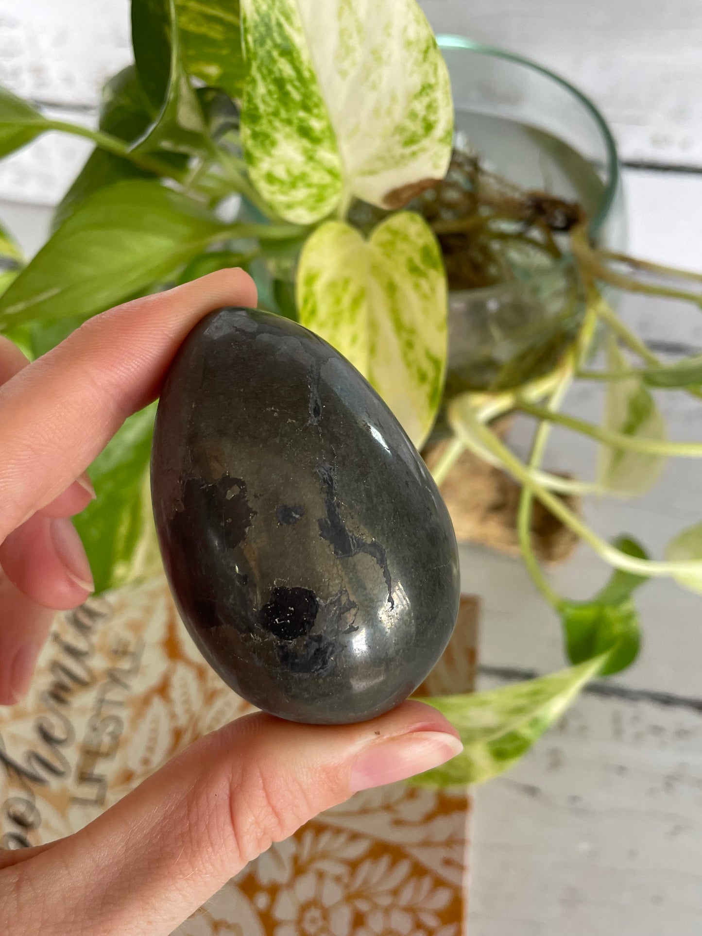 Pyrite Egg with holder