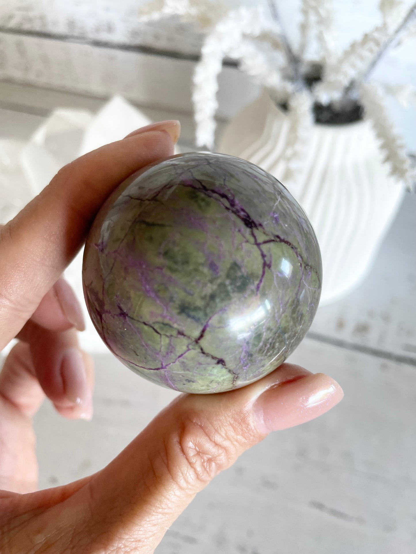 Stichtite Sphere Includes Holder