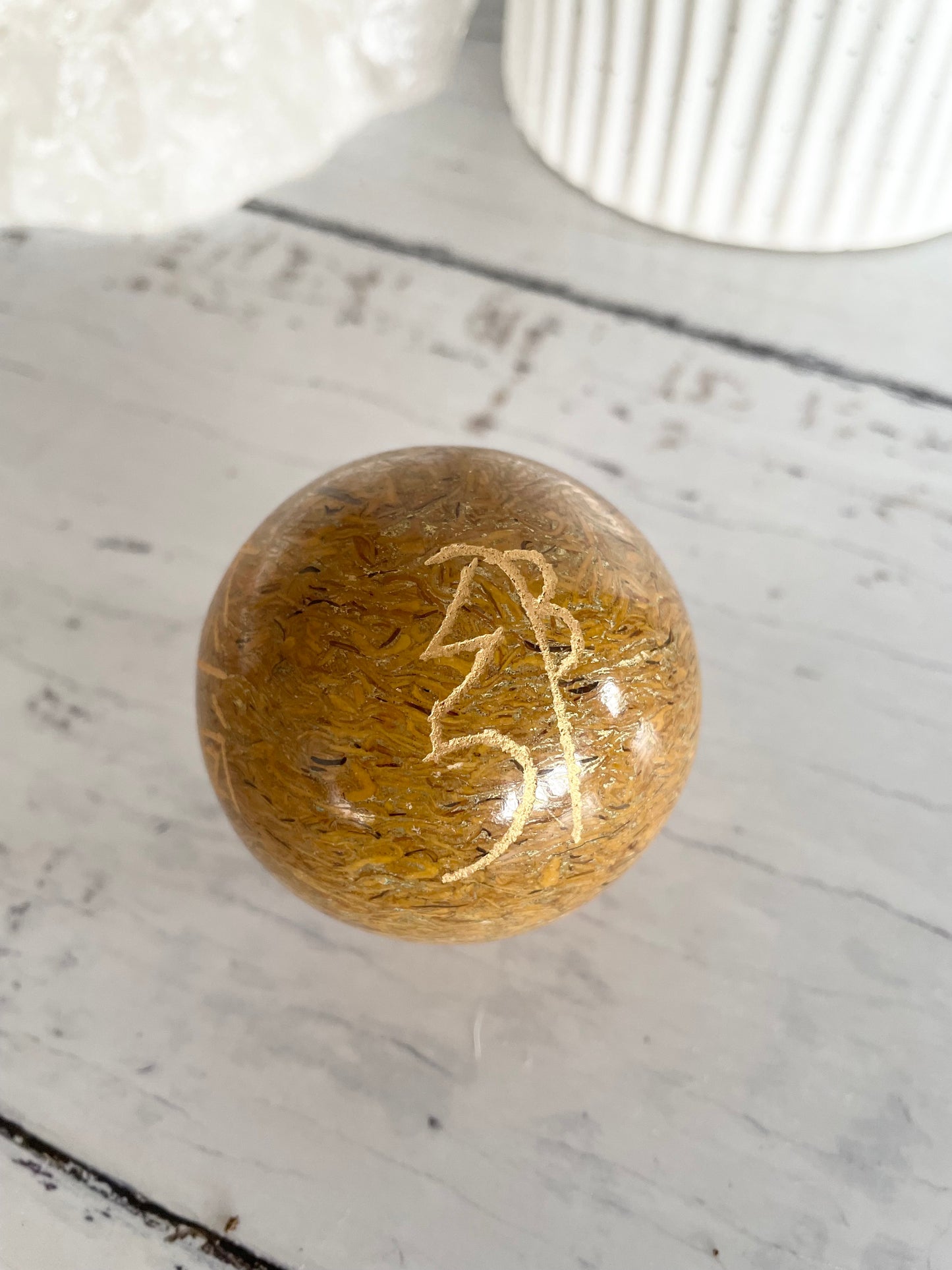 Yellow Jasper Reiki Sphere Includes Holder