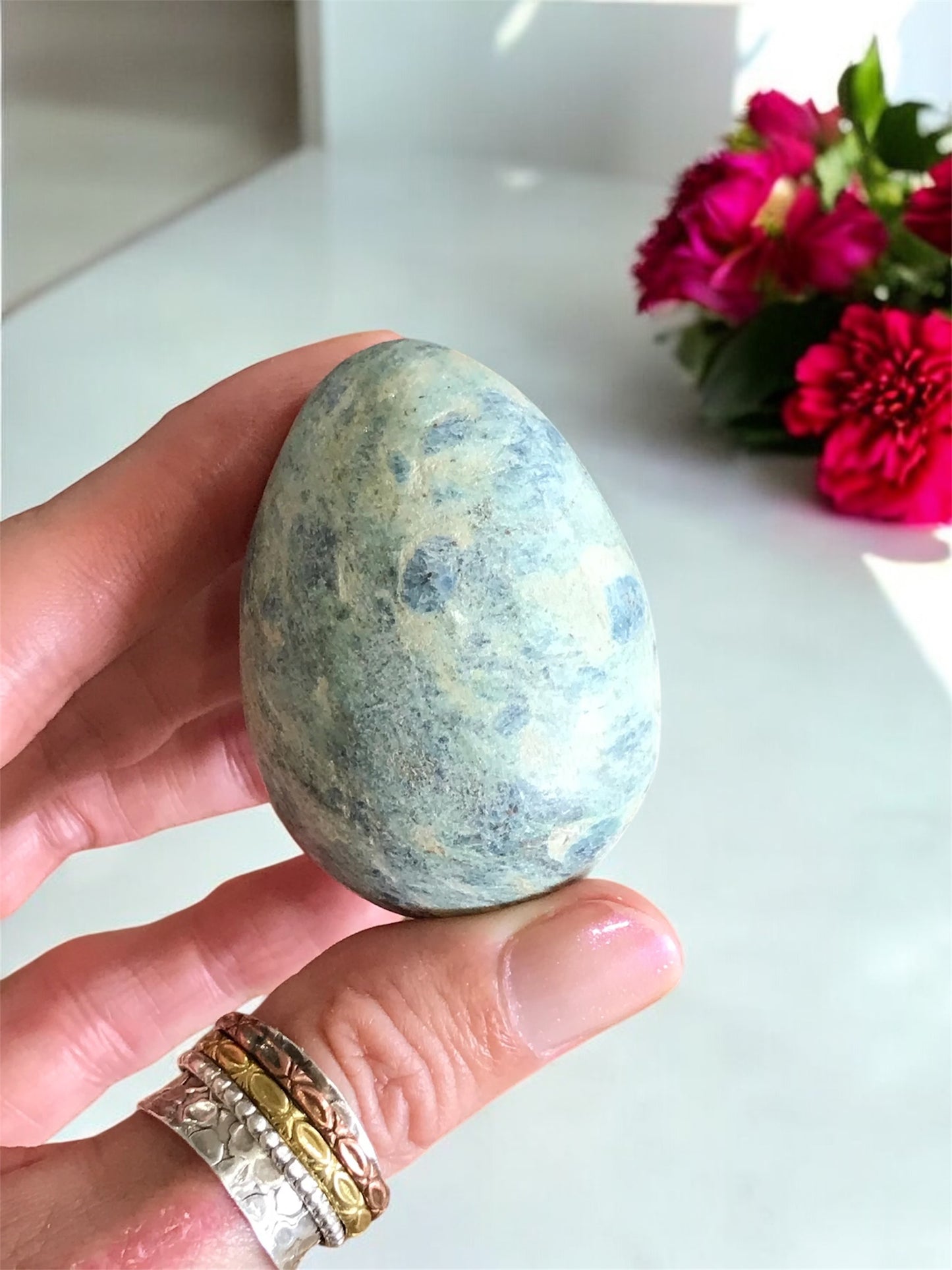 Ruby Fuchsite Egg with holder
