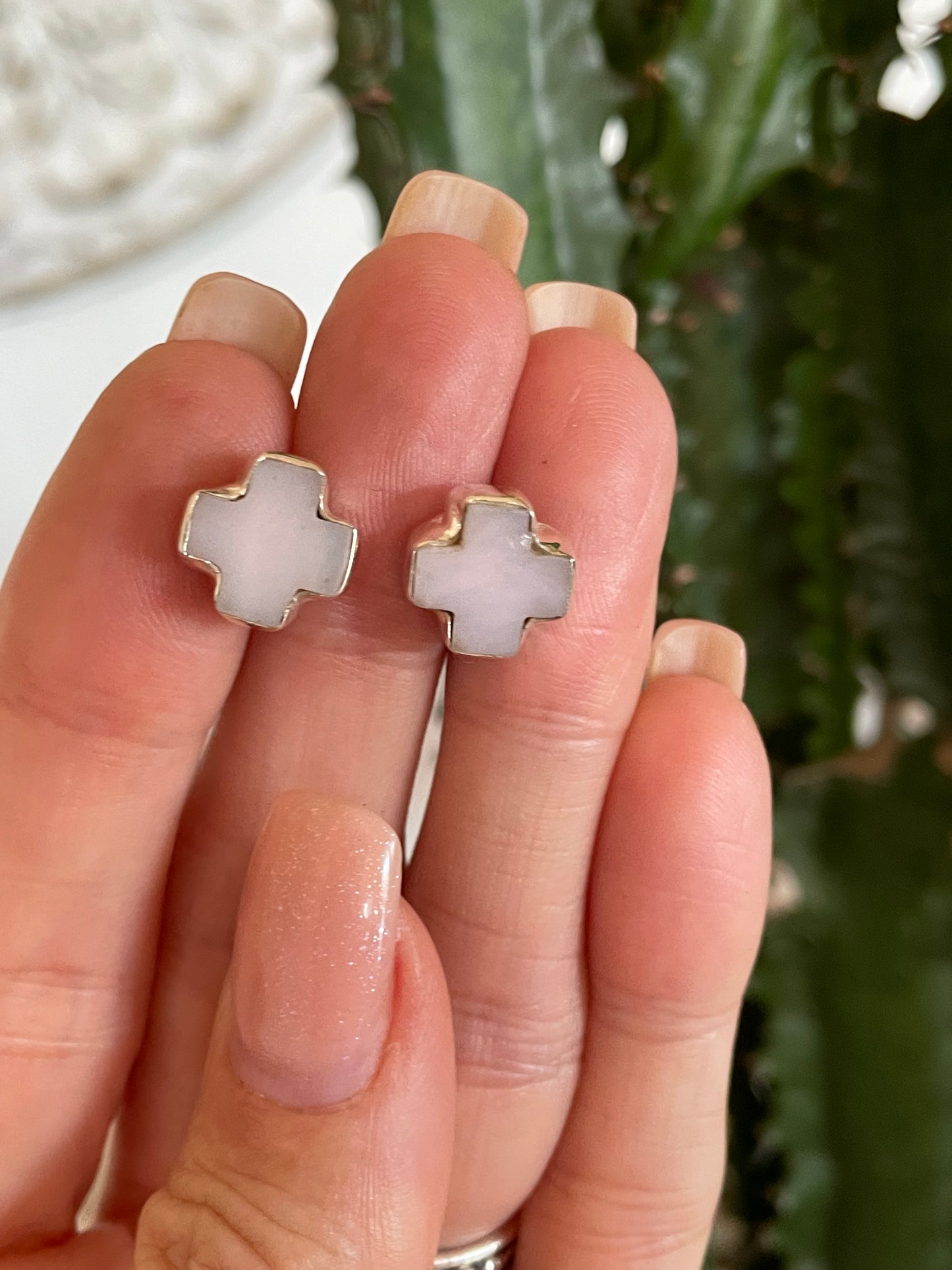 Pink Opal Studs