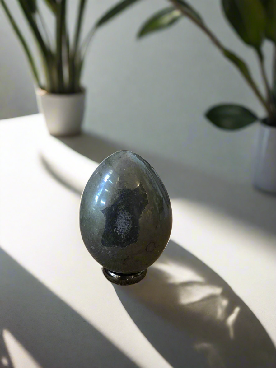 Pyrite Egg with holder
