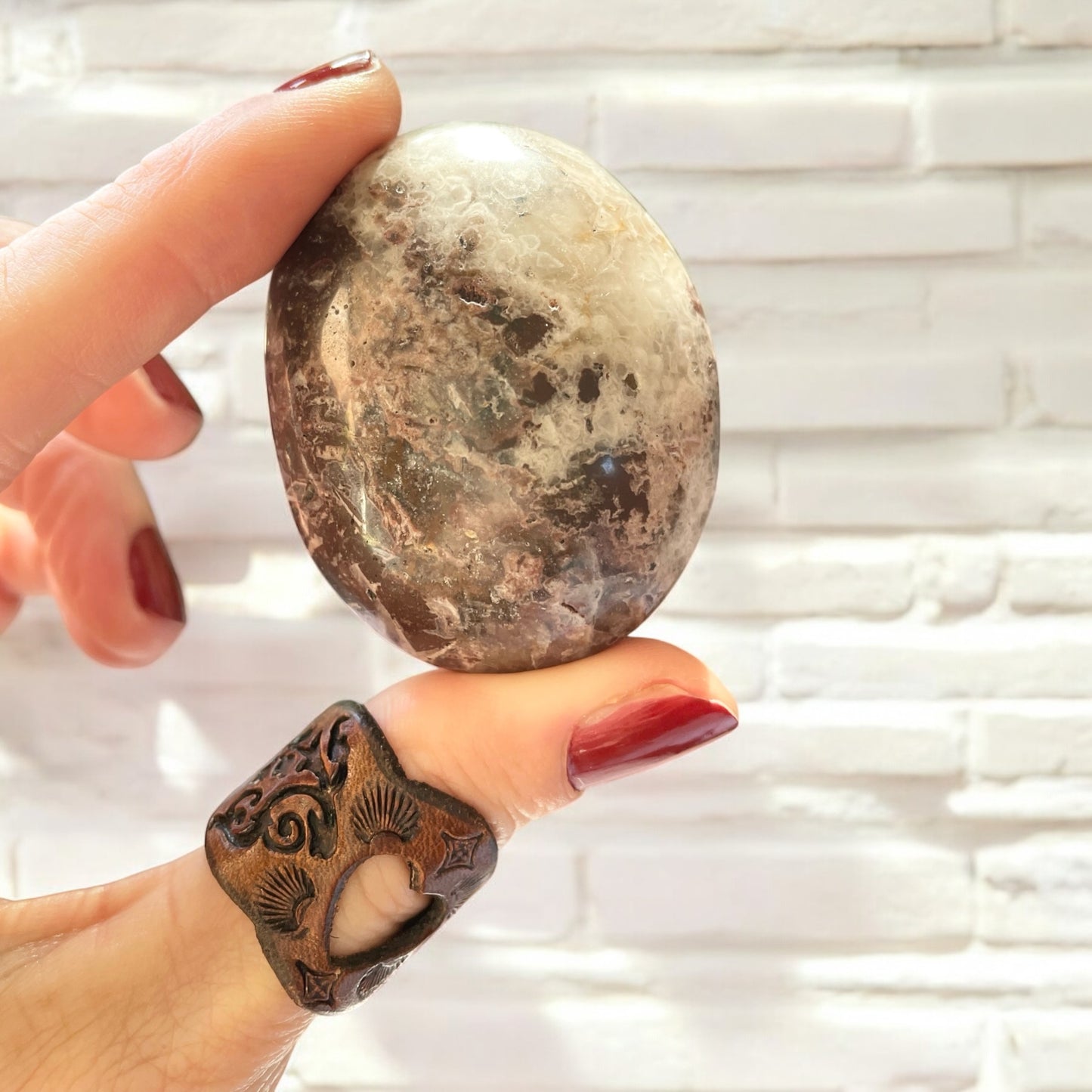 Rubellite Tourmaline Pillow Palm Stone