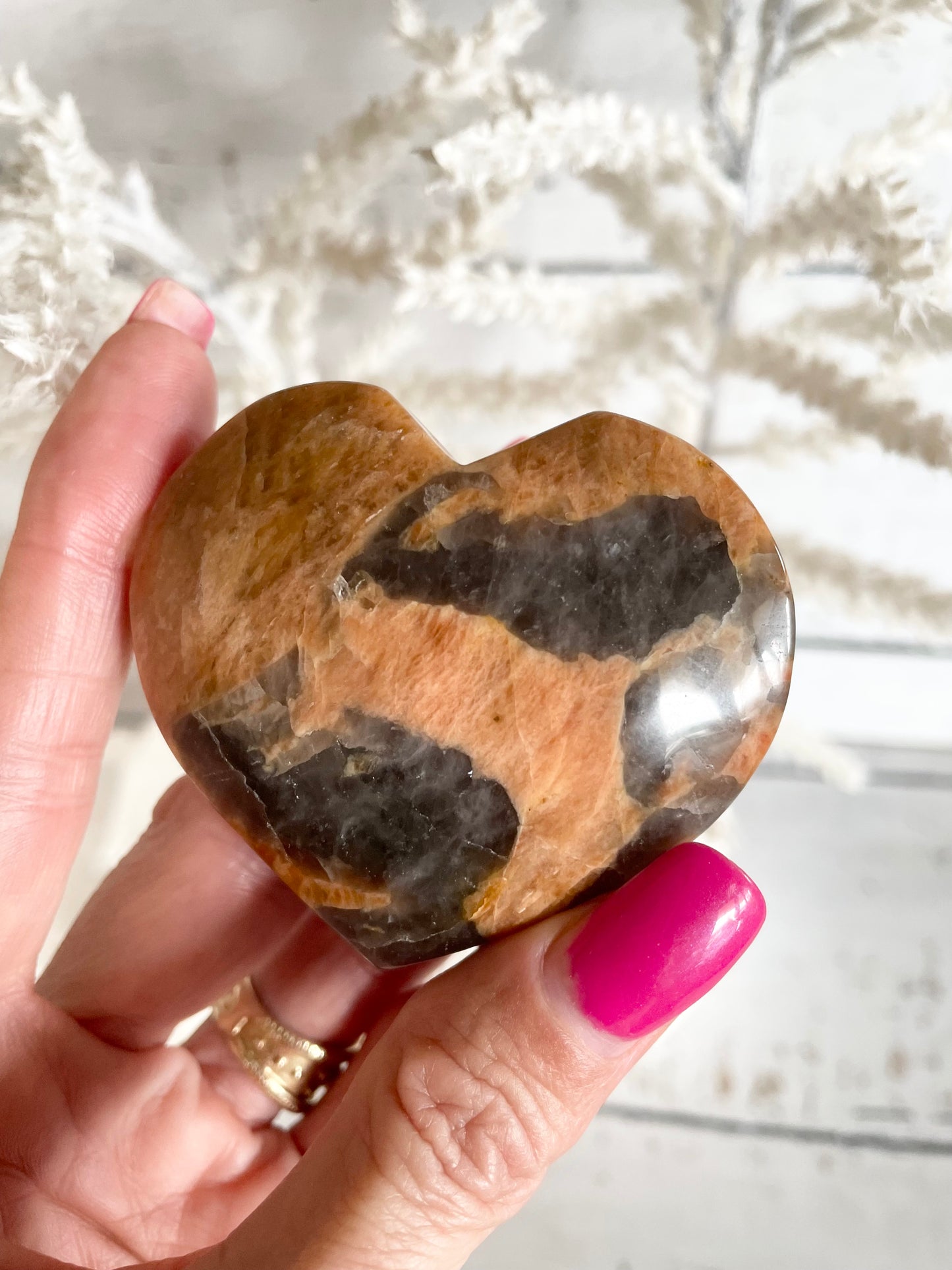 Smoky Quartz & Sunstone Heart
