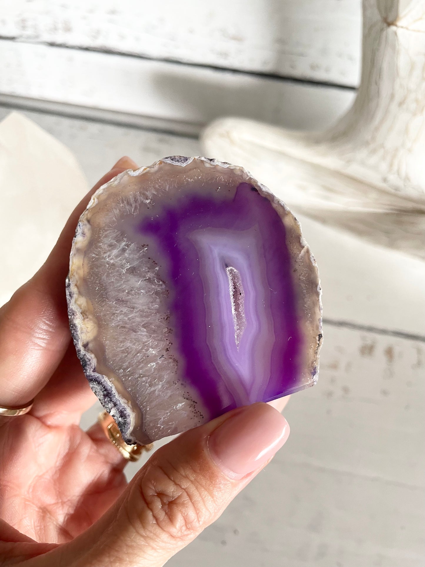 Agate Druzy Geode ~ Purple