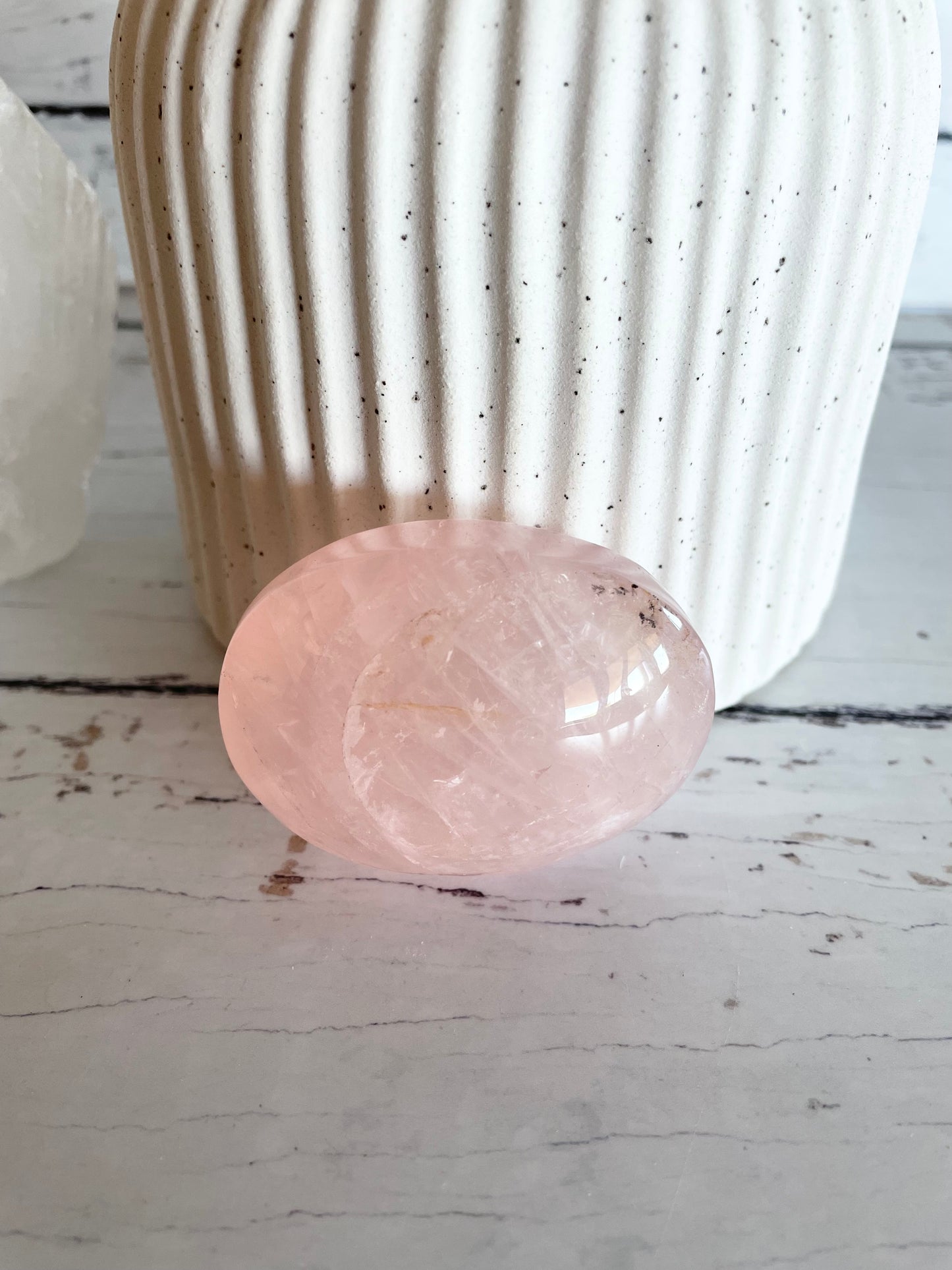Rose Quartz Pillow Palm Stone
