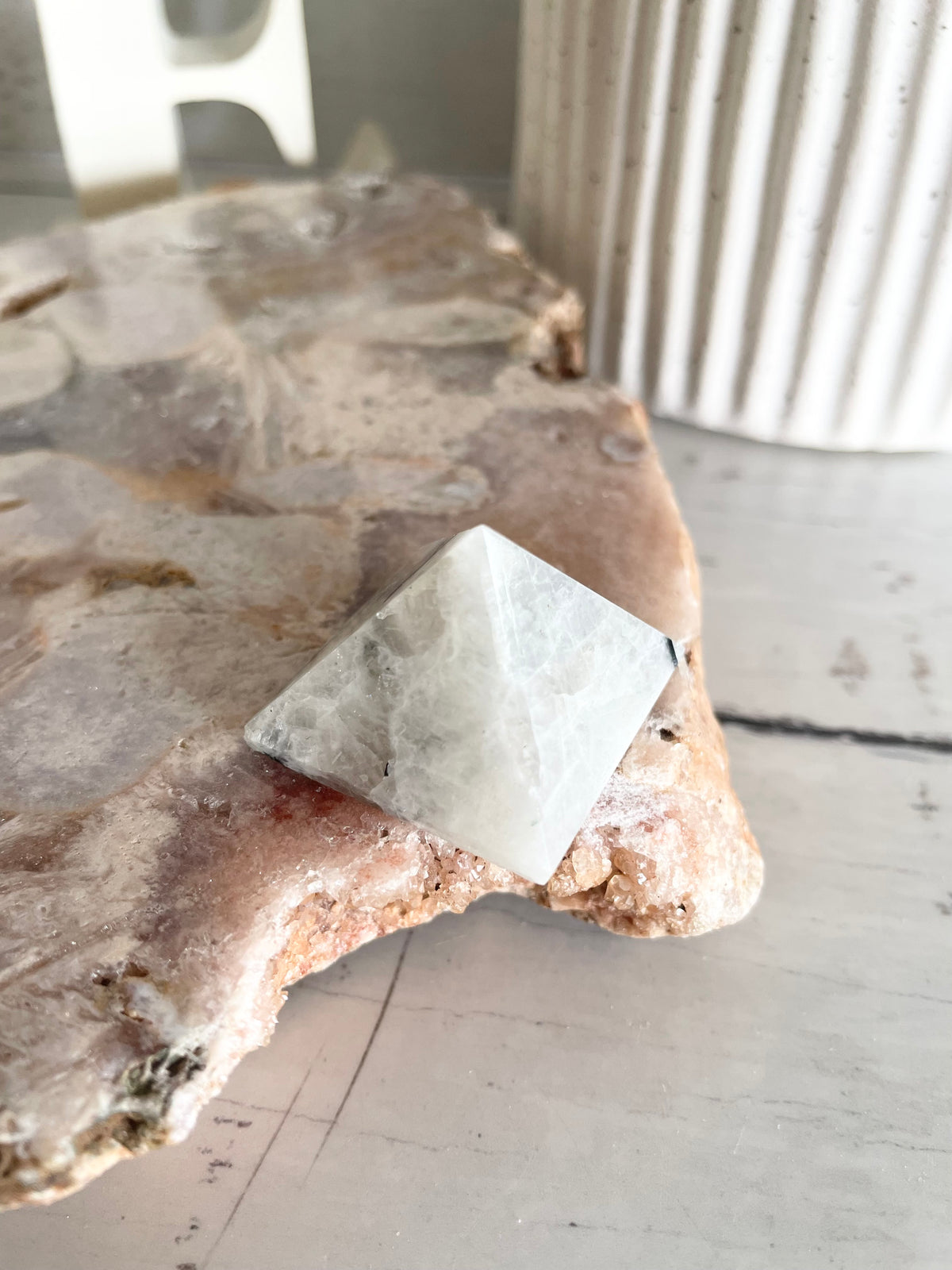 Rainbow Moonstone Pyramid