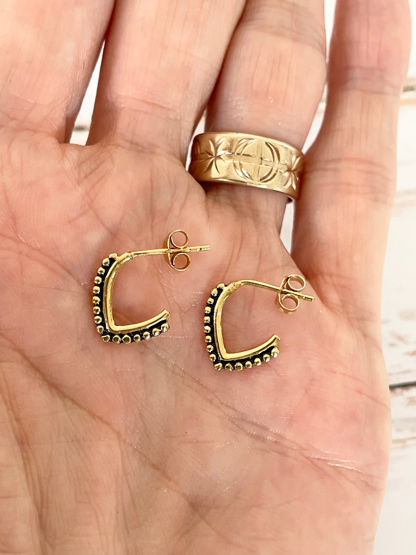 18K Gold Electroplated Studded Posts