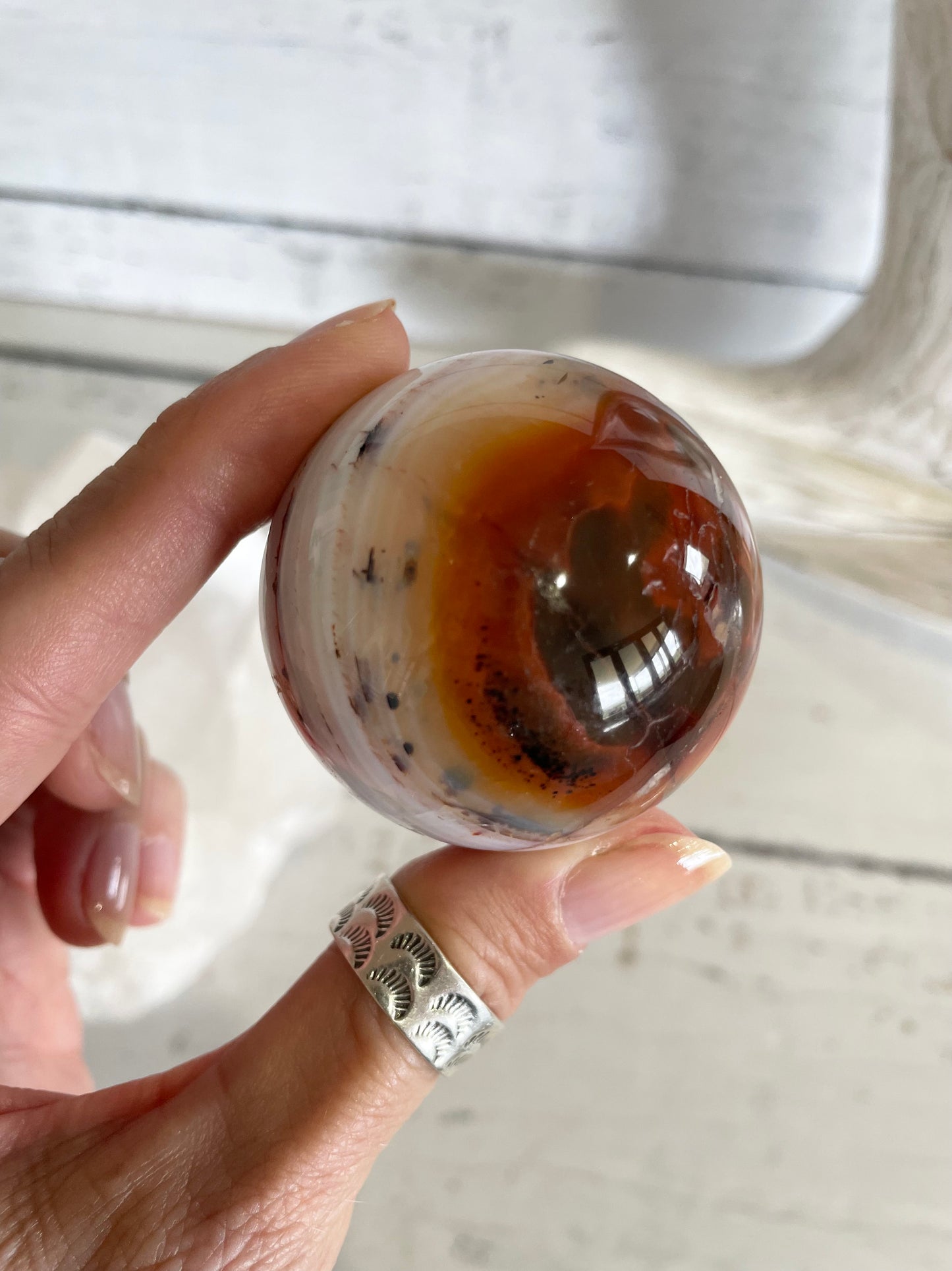 Carnelian Sphere Includes Holder