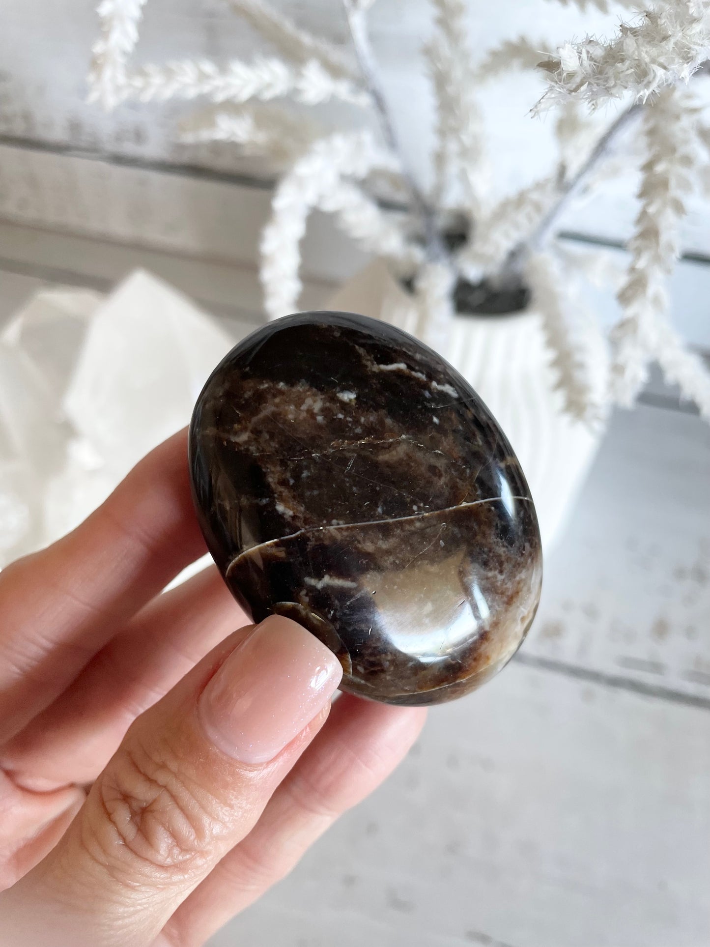 Black Opal Pillow /Palm Stone