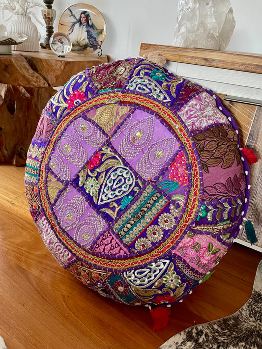 Boho embroidered cushion