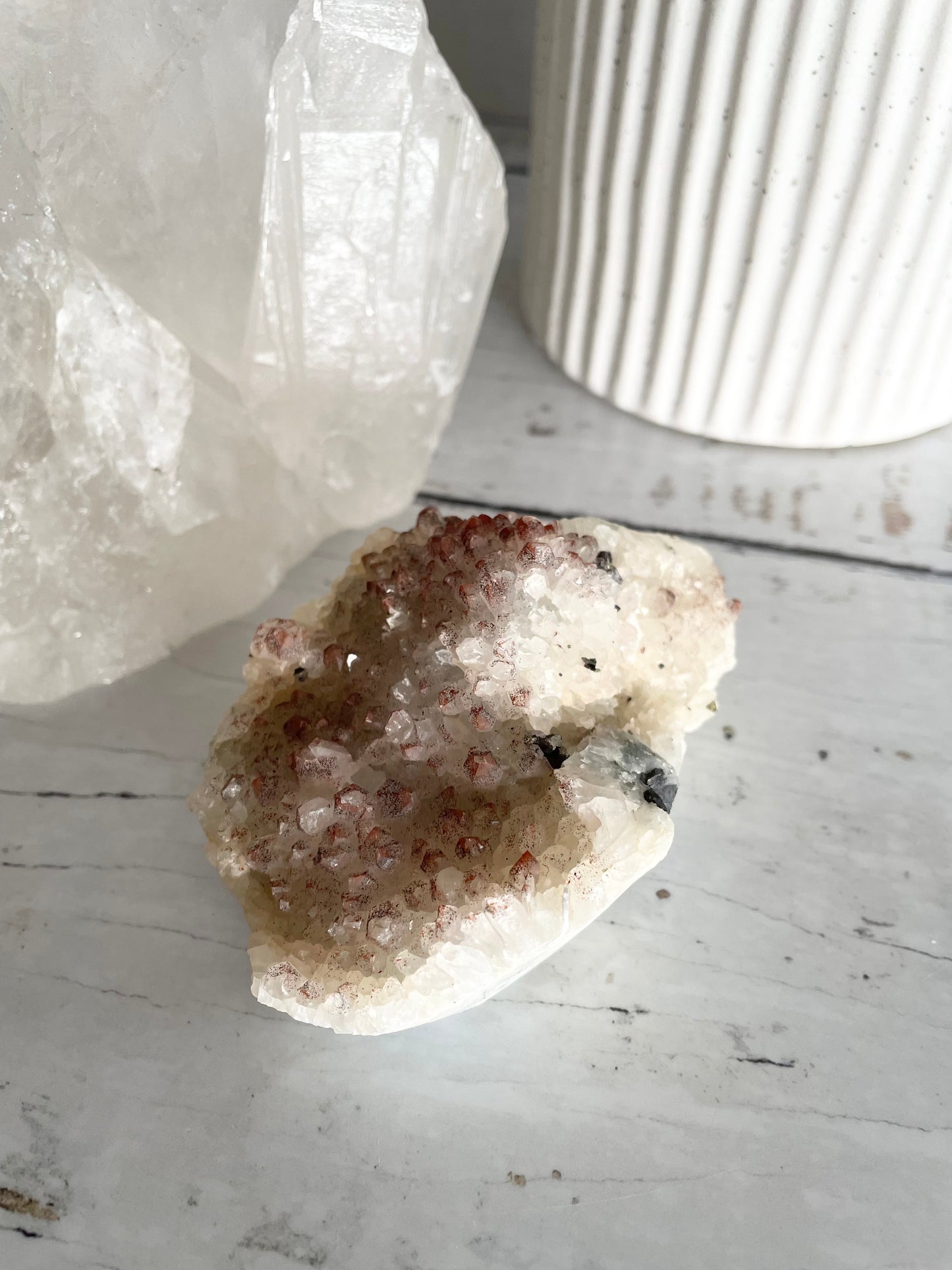 Pyrite Red Quartz Cluster