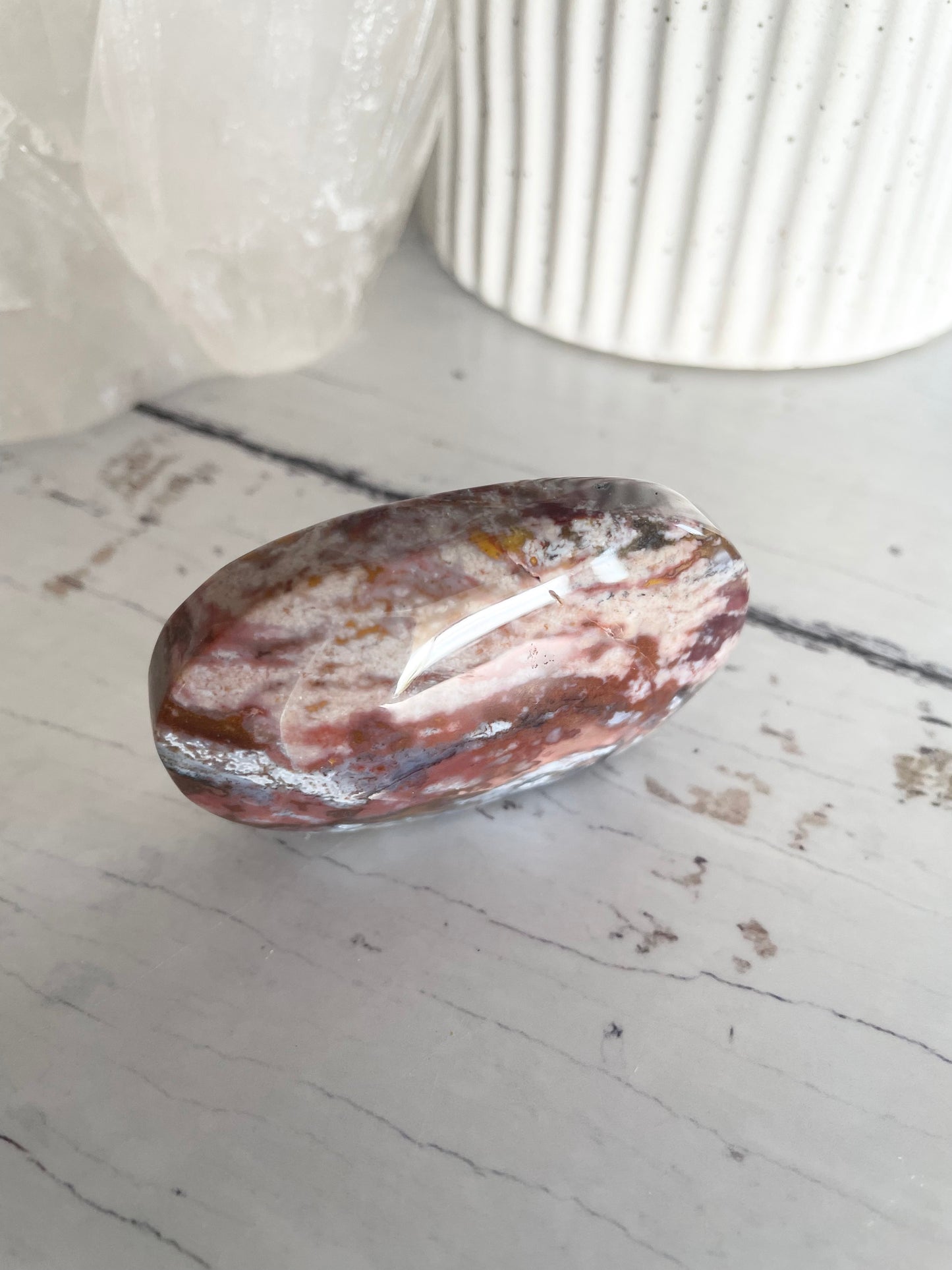 Ocean Jasper Pillow Palm Stone
