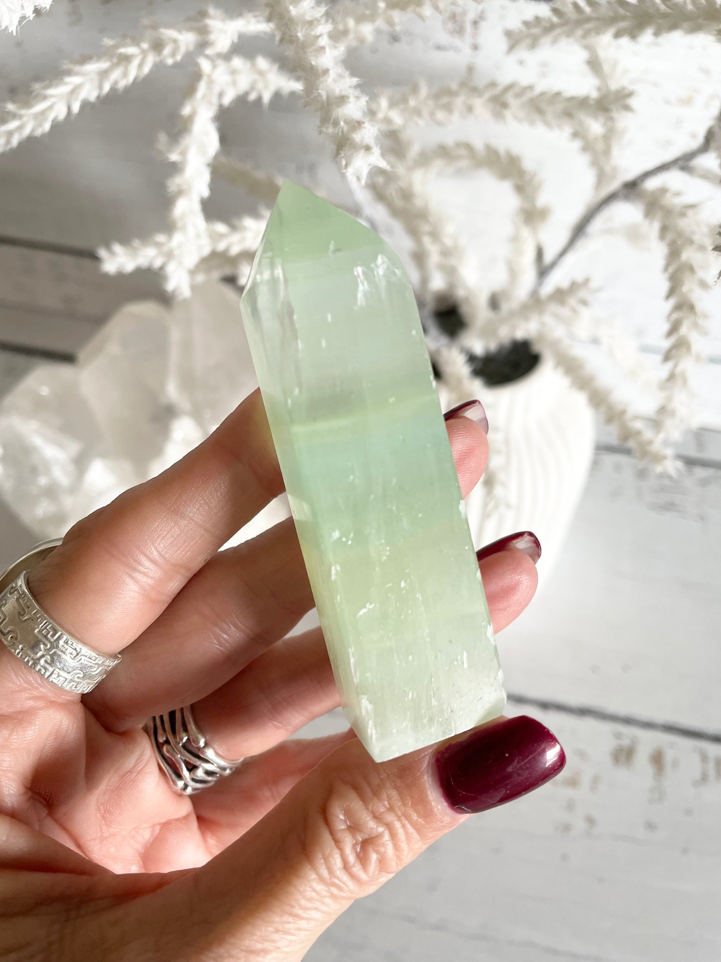 Pistachio Calcite Obelisk