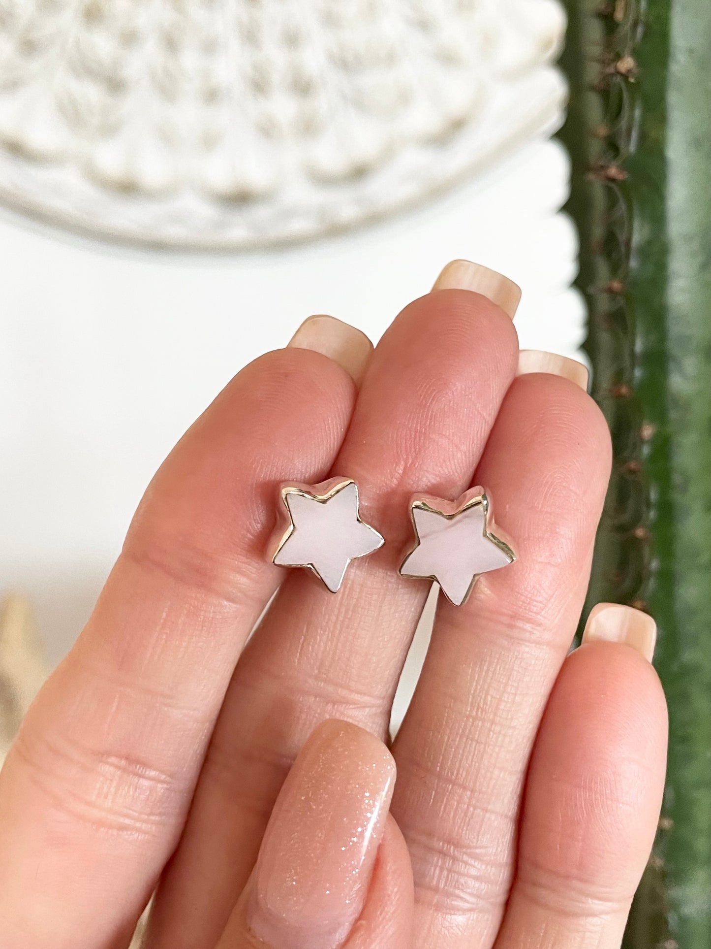 Pink Opal Studs