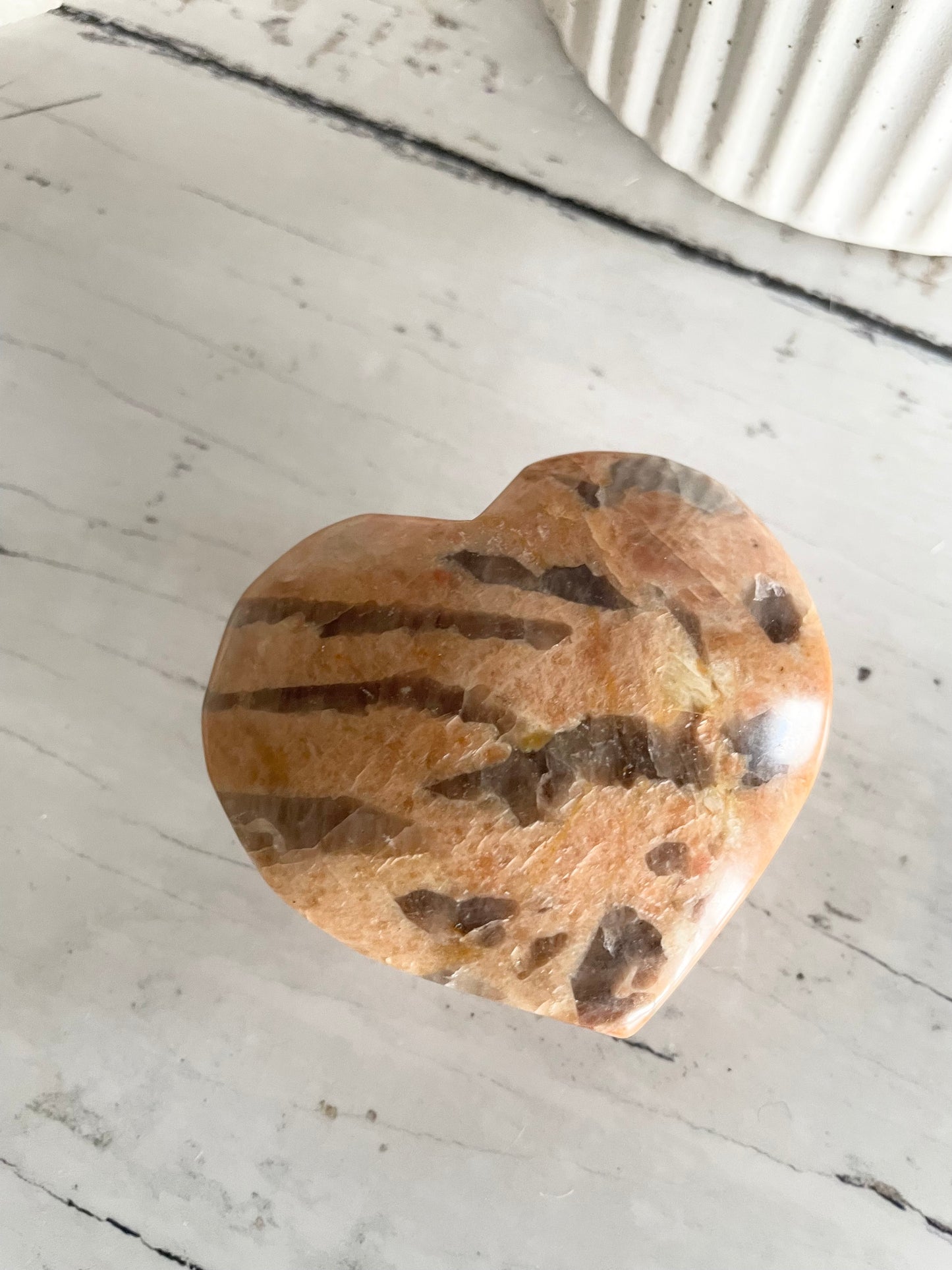 Smoky Quartz & Sunstone Heart