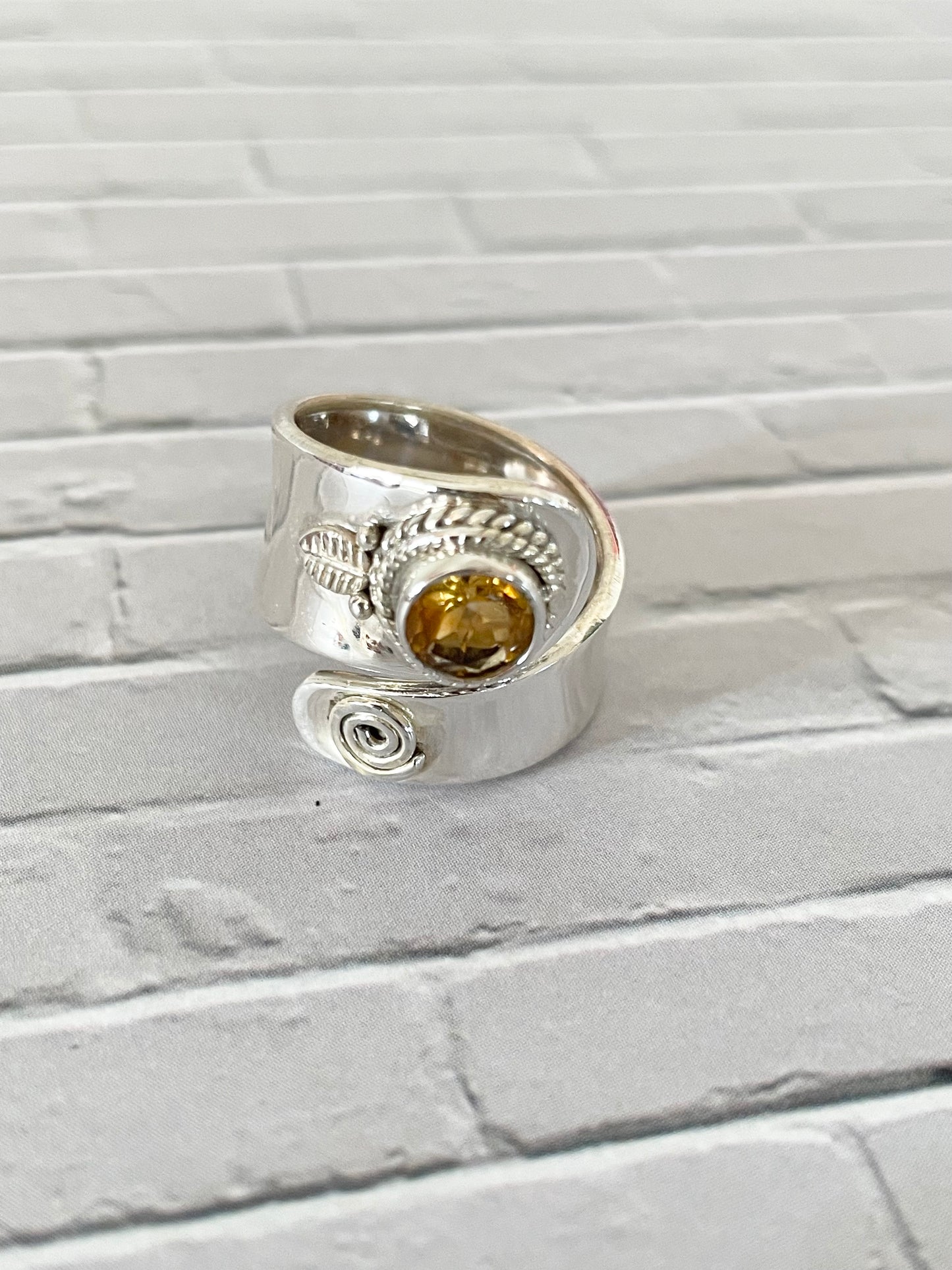 Citrine Ring Adjustable ~ Sizes 6-9.5