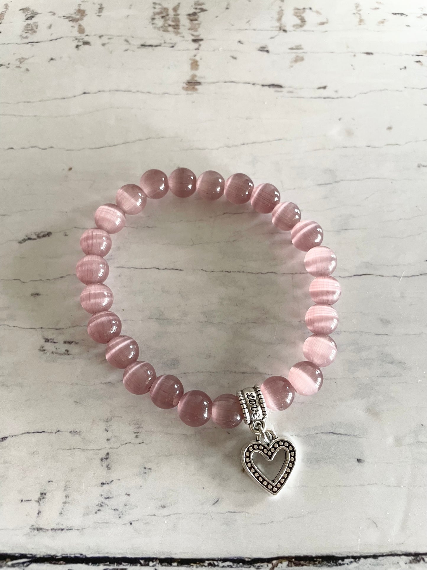 Light Pink Cat’s Eye Healing Bracelet