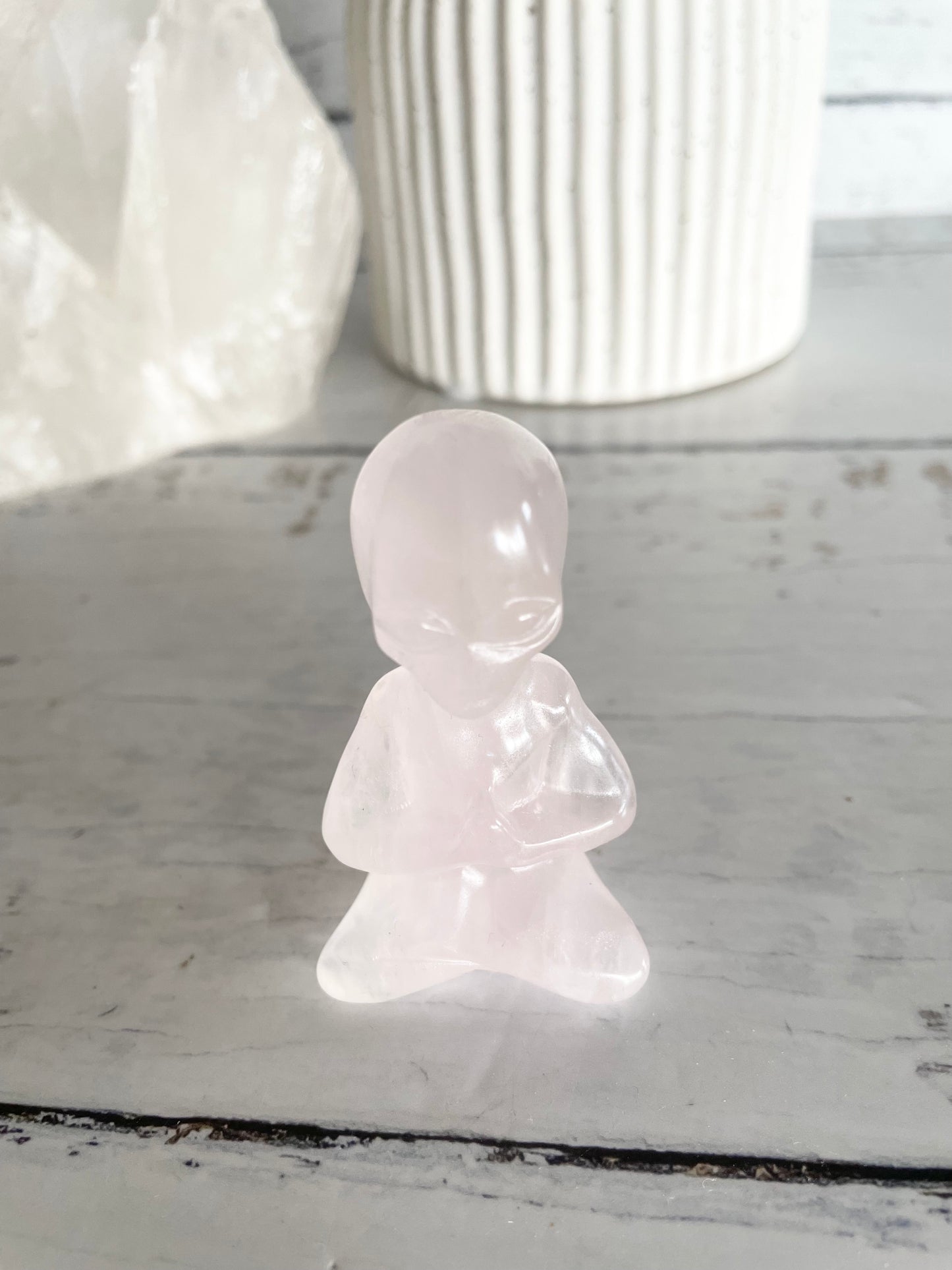 Meditating Alien ~ Rose Quartz