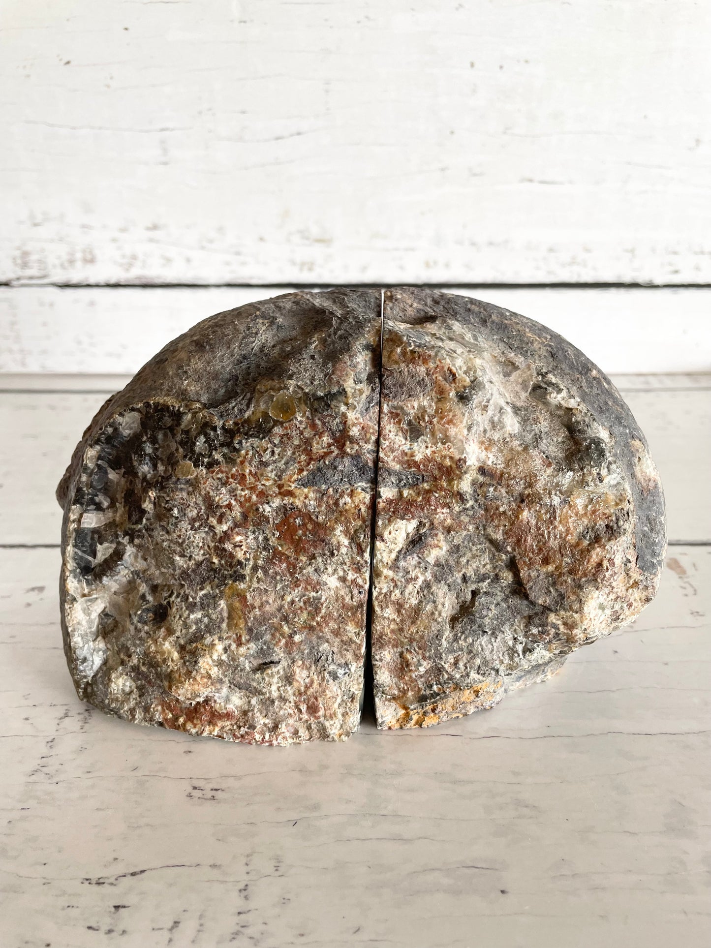 Agate Geode Book Ends ~ Grey