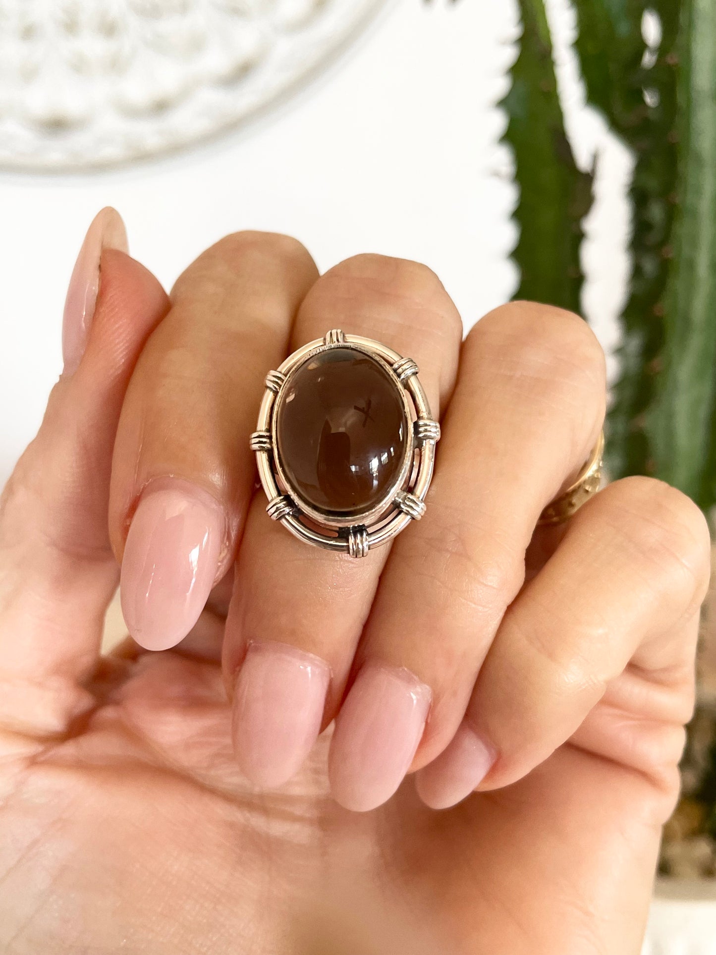 Smoky Quartz ring ~Adjustable size 6-10