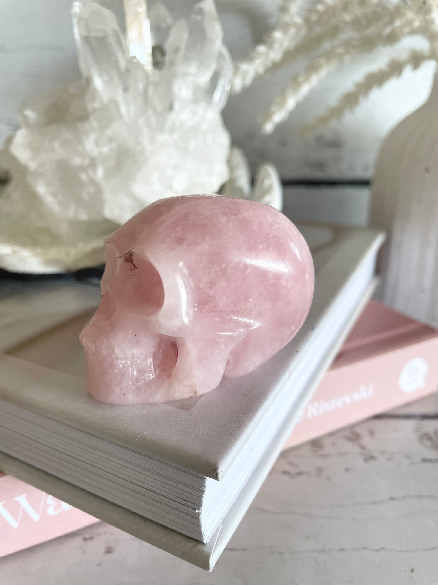 Rose Quartz Skull
