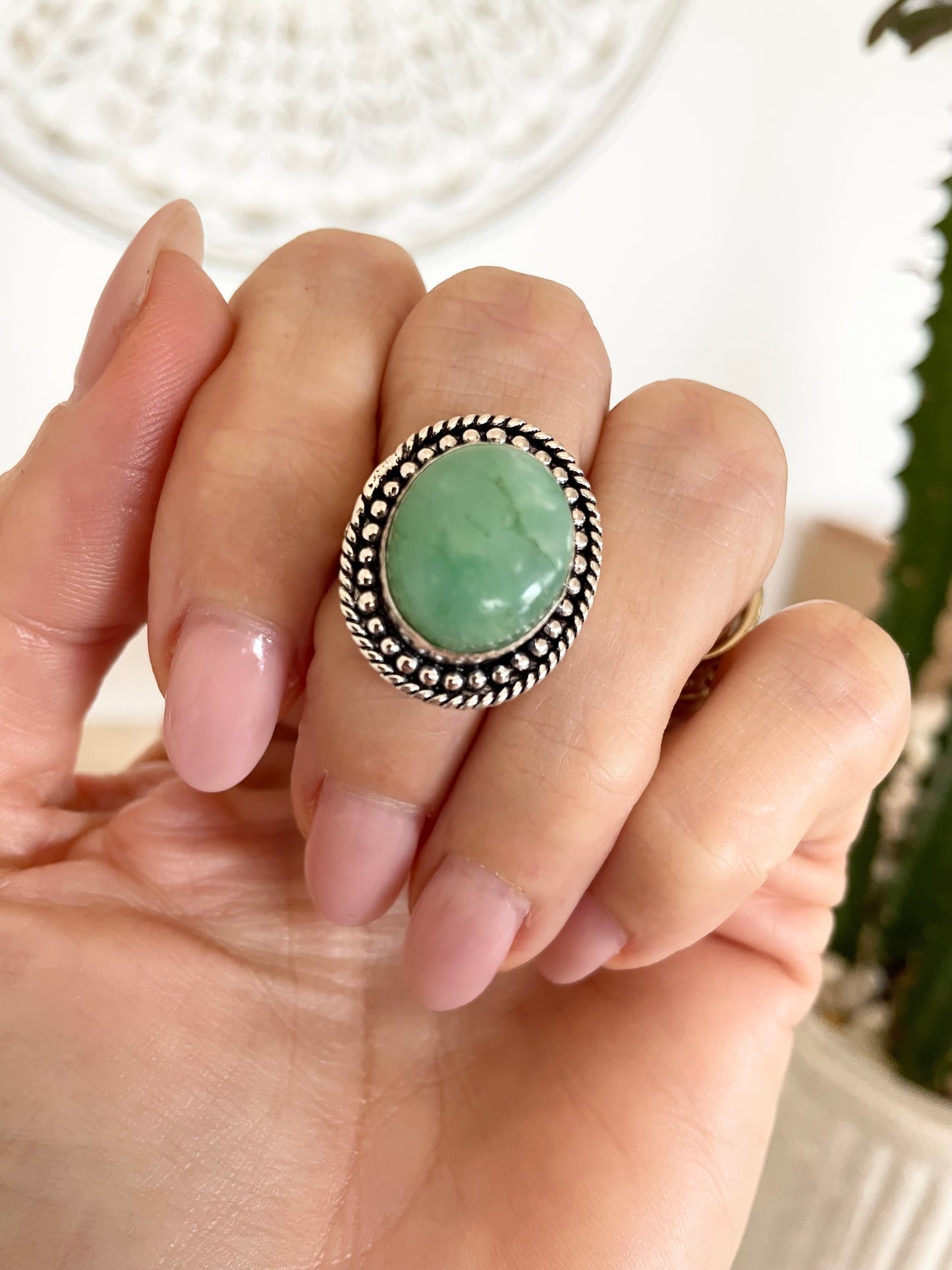 Chrysoprase Ring - Size 7.5
