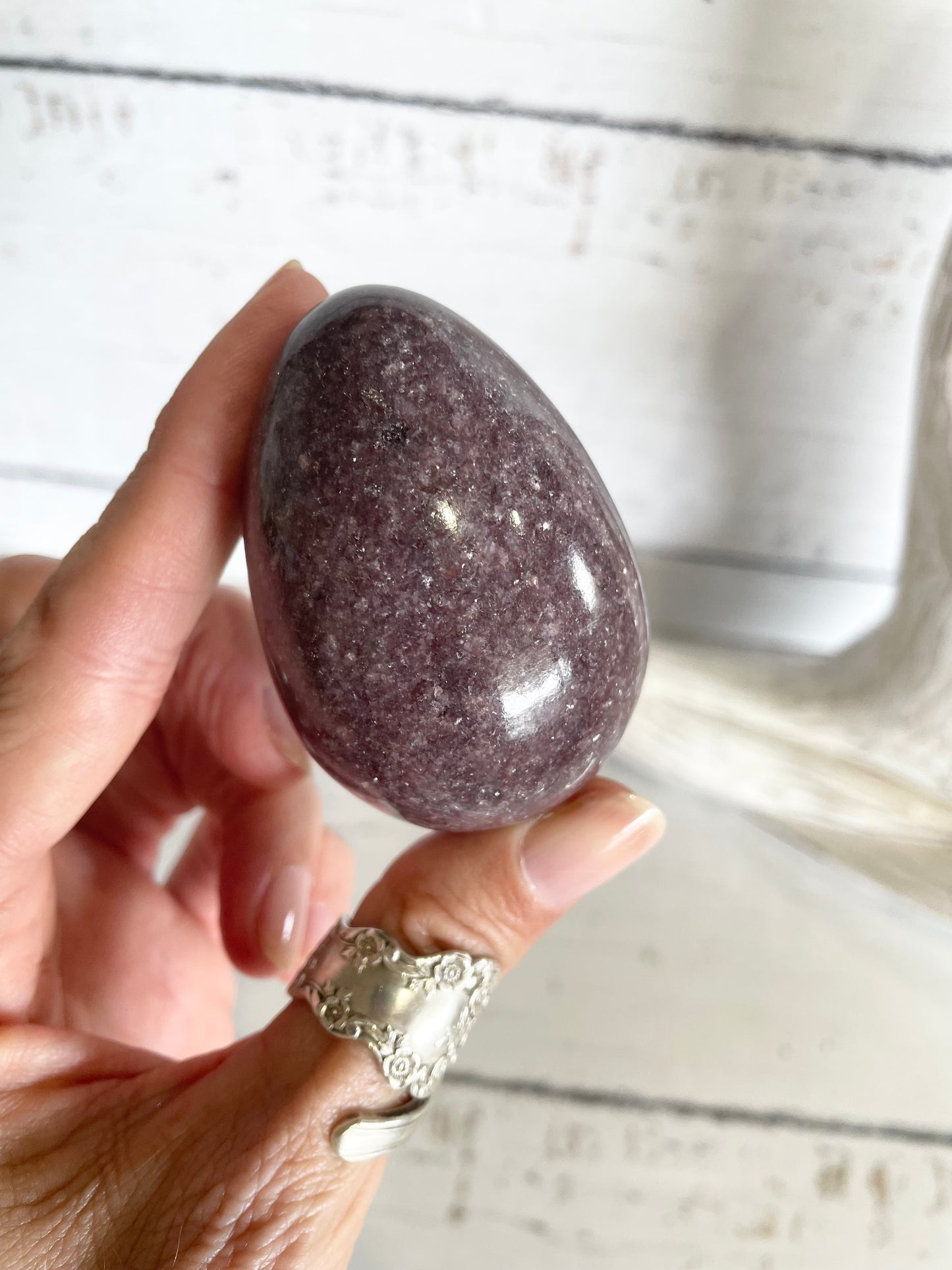 Lepidolite Egg with holder