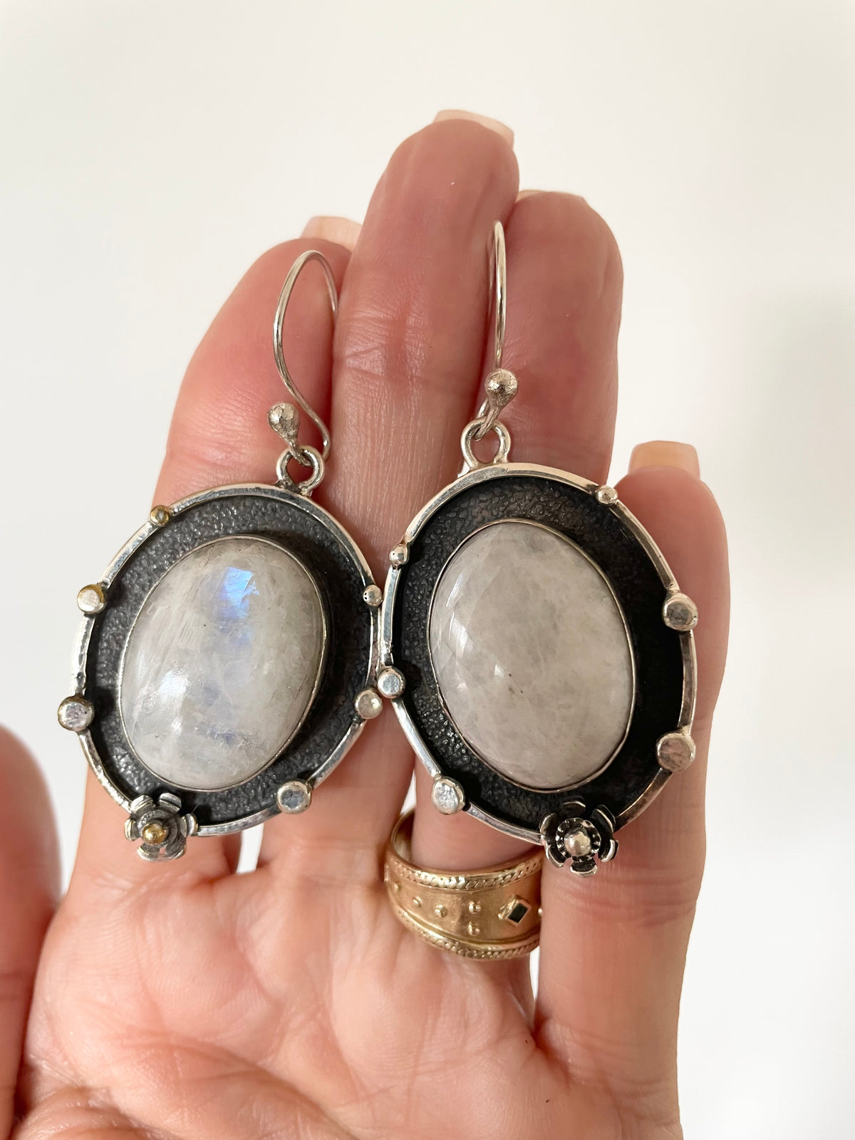 Rainbow Moonstone Dangles