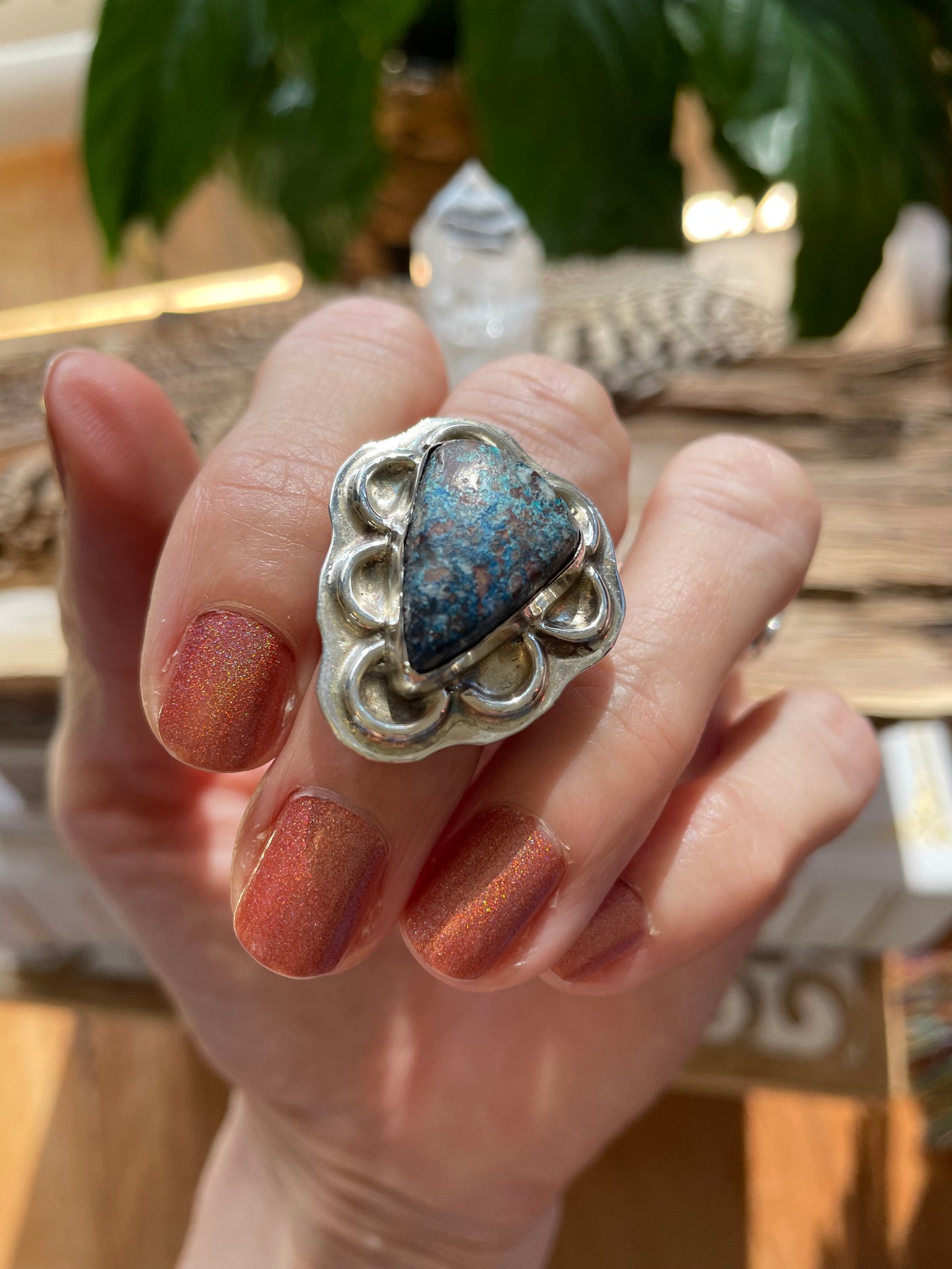 SweetGrass Studio ~ Azurite Ring ~ size 6.5