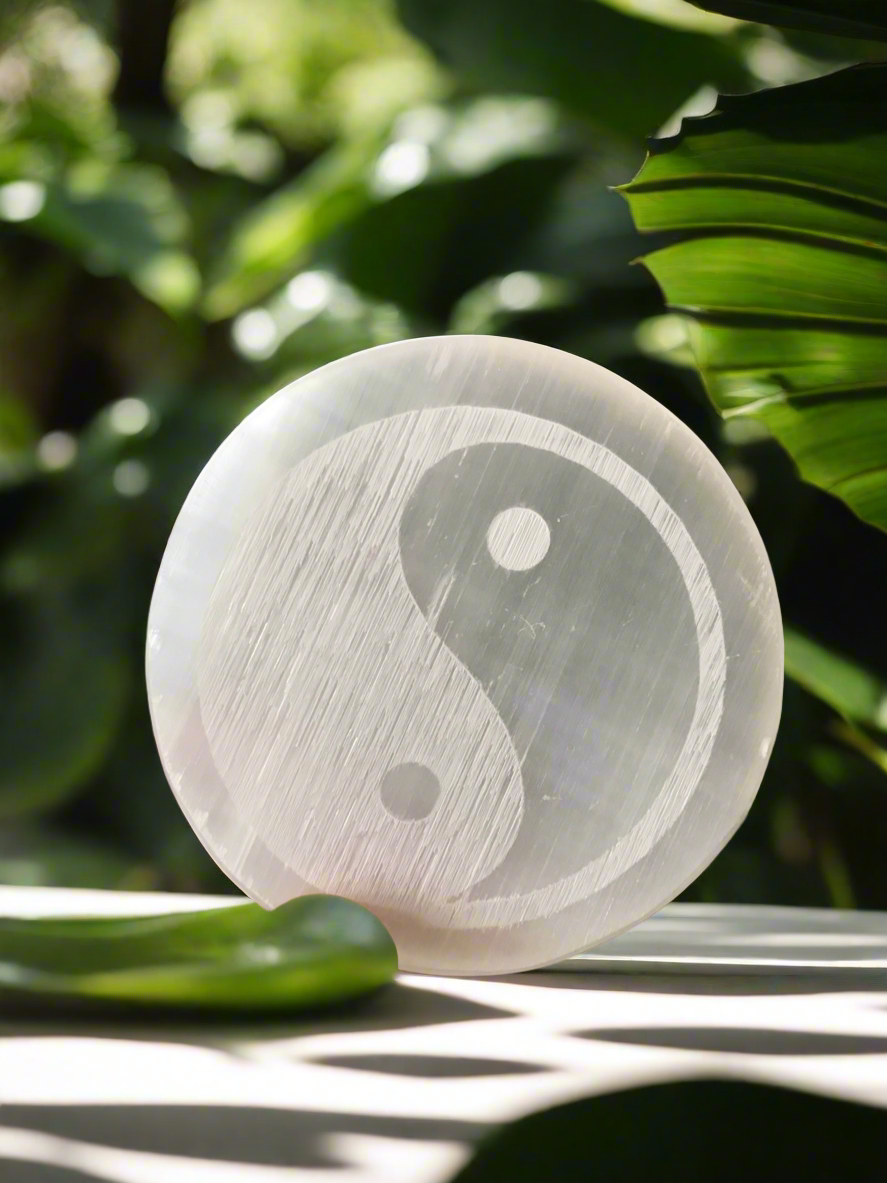 Selenite Charging Plate ~Yin /Yang