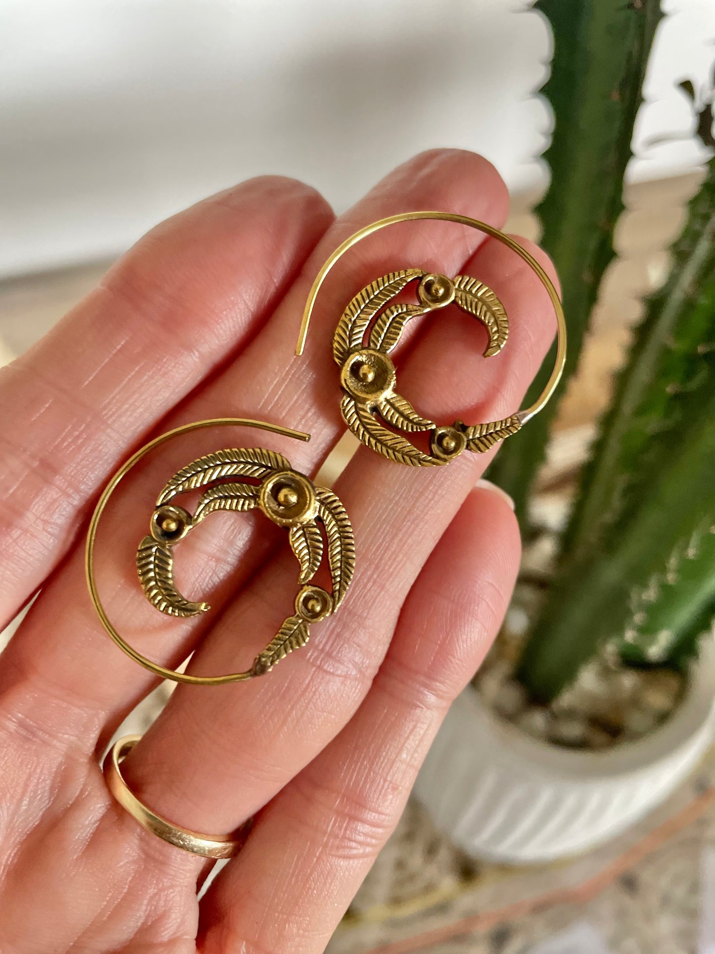 Brass Spiral Dangles