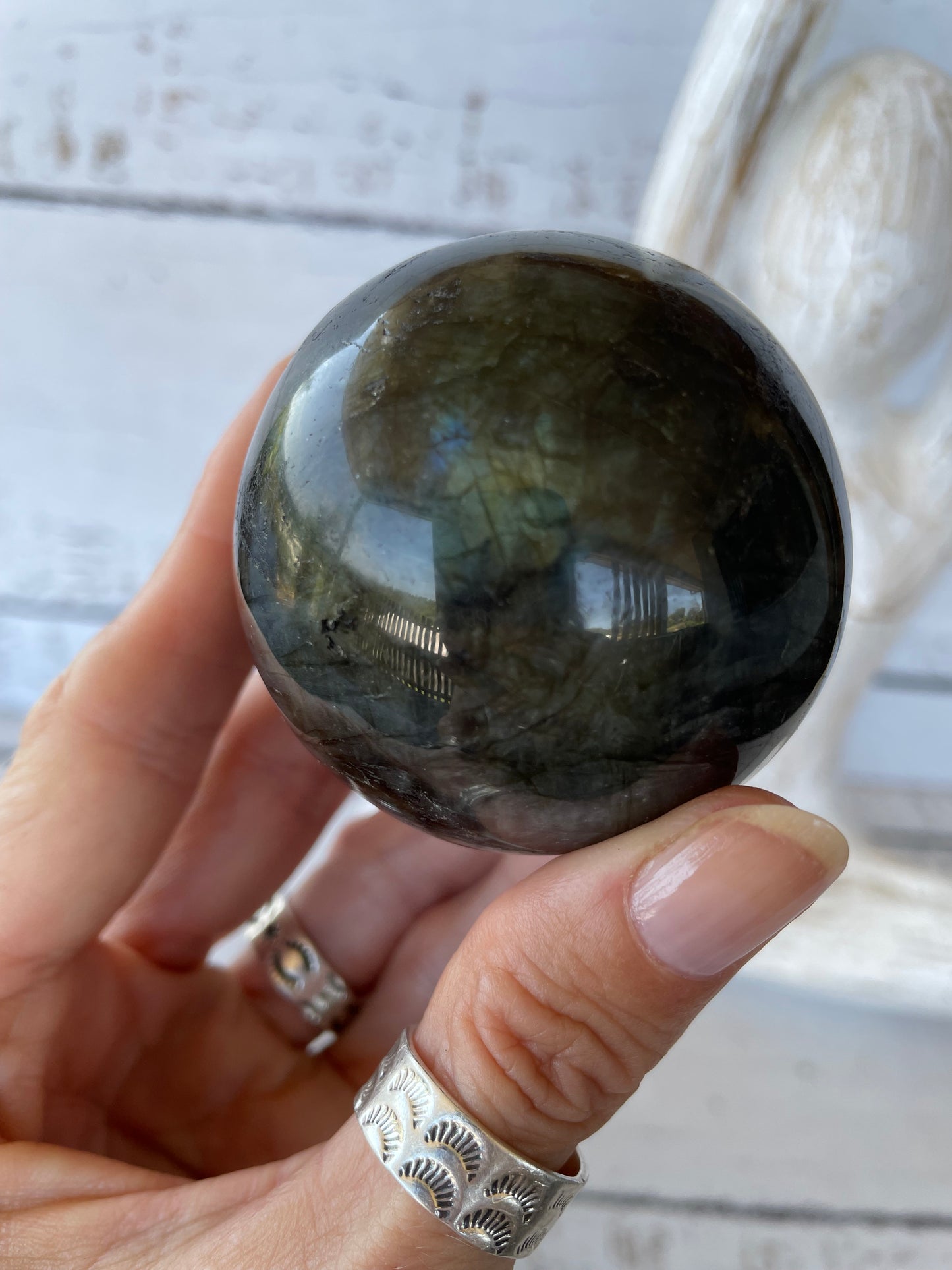 Labradorite Sphere Includes Holder
