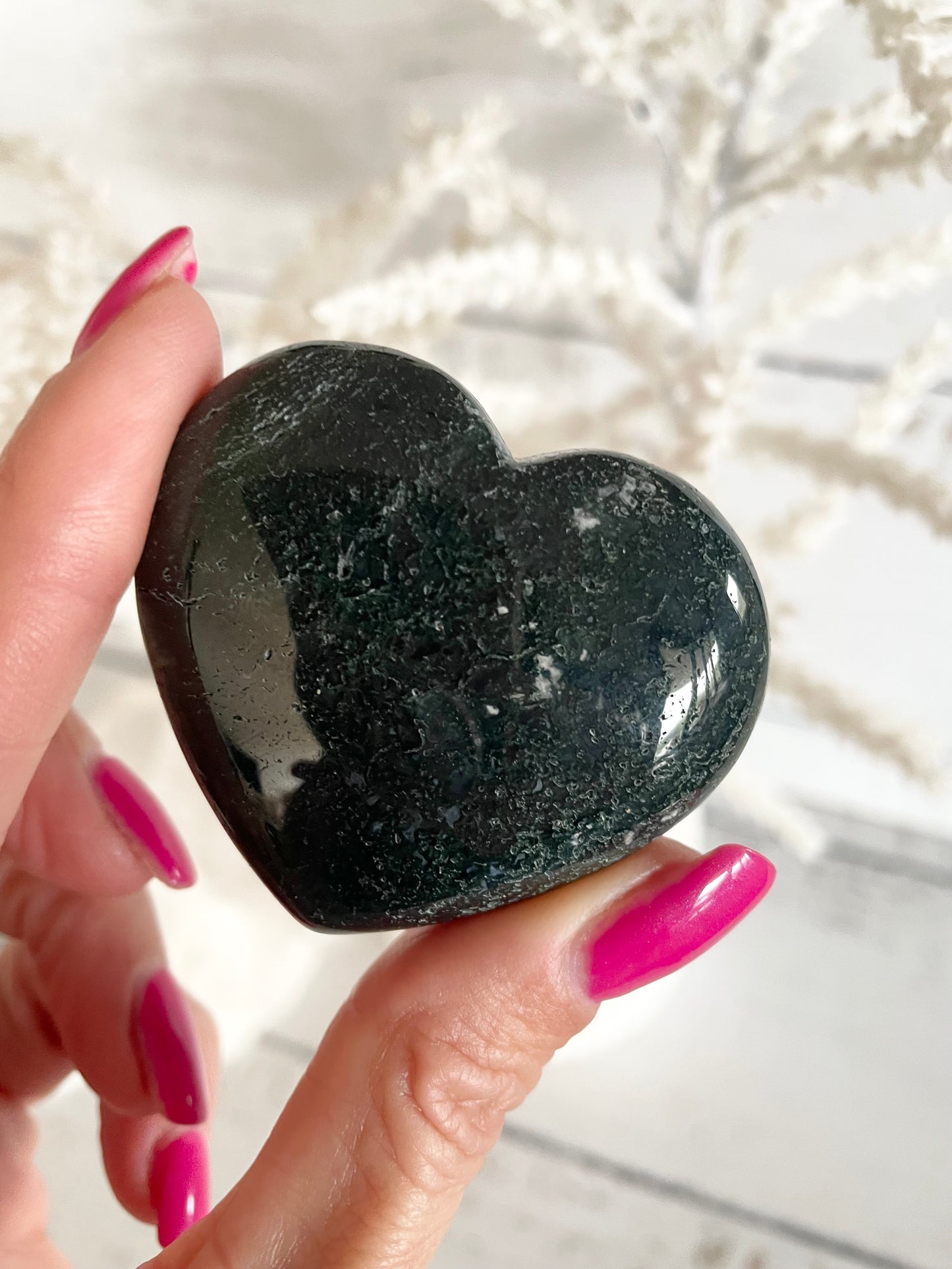 Moss Agate Heart