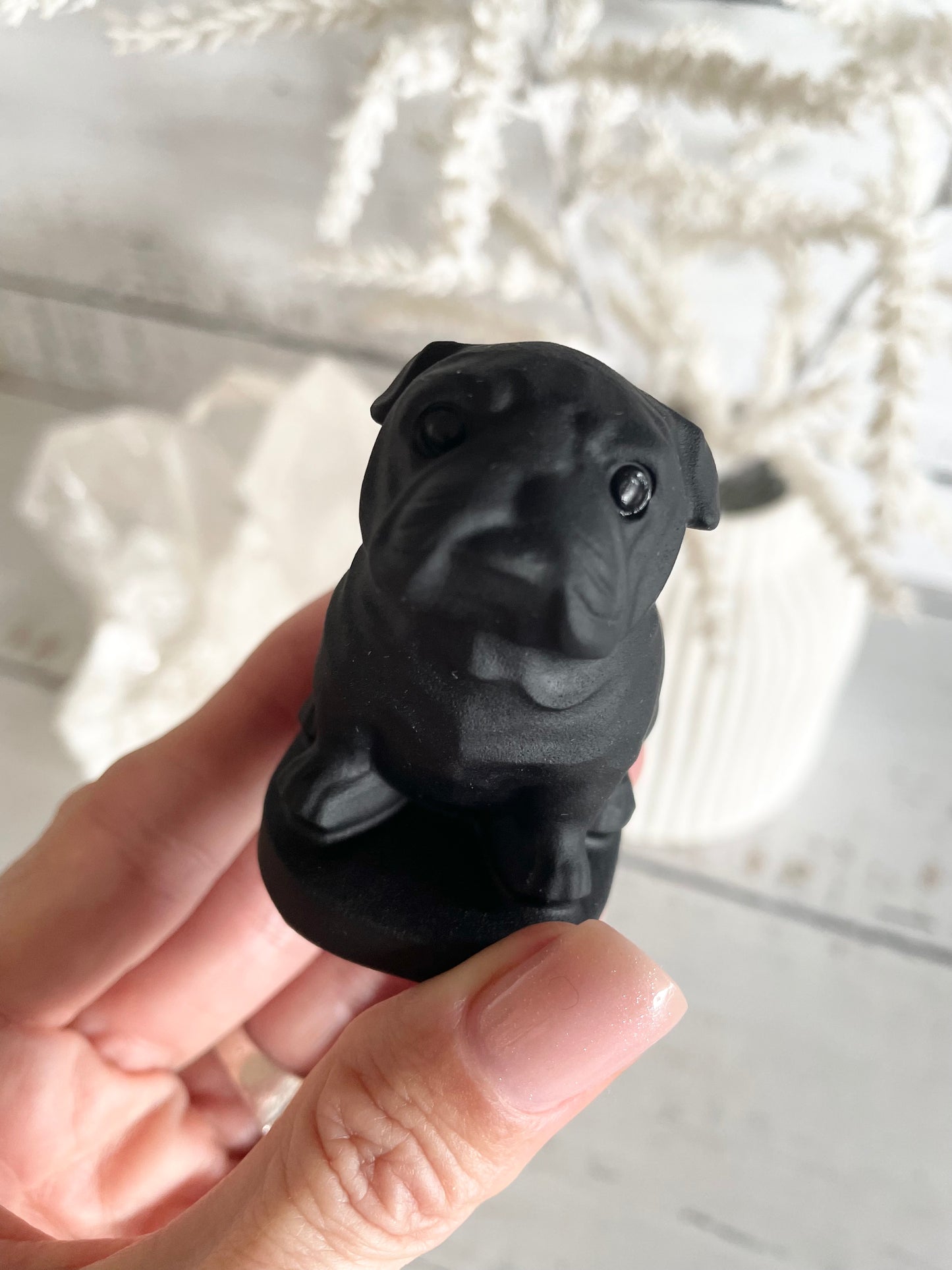 Black Obsidian Dog ~ Pug (that face!)