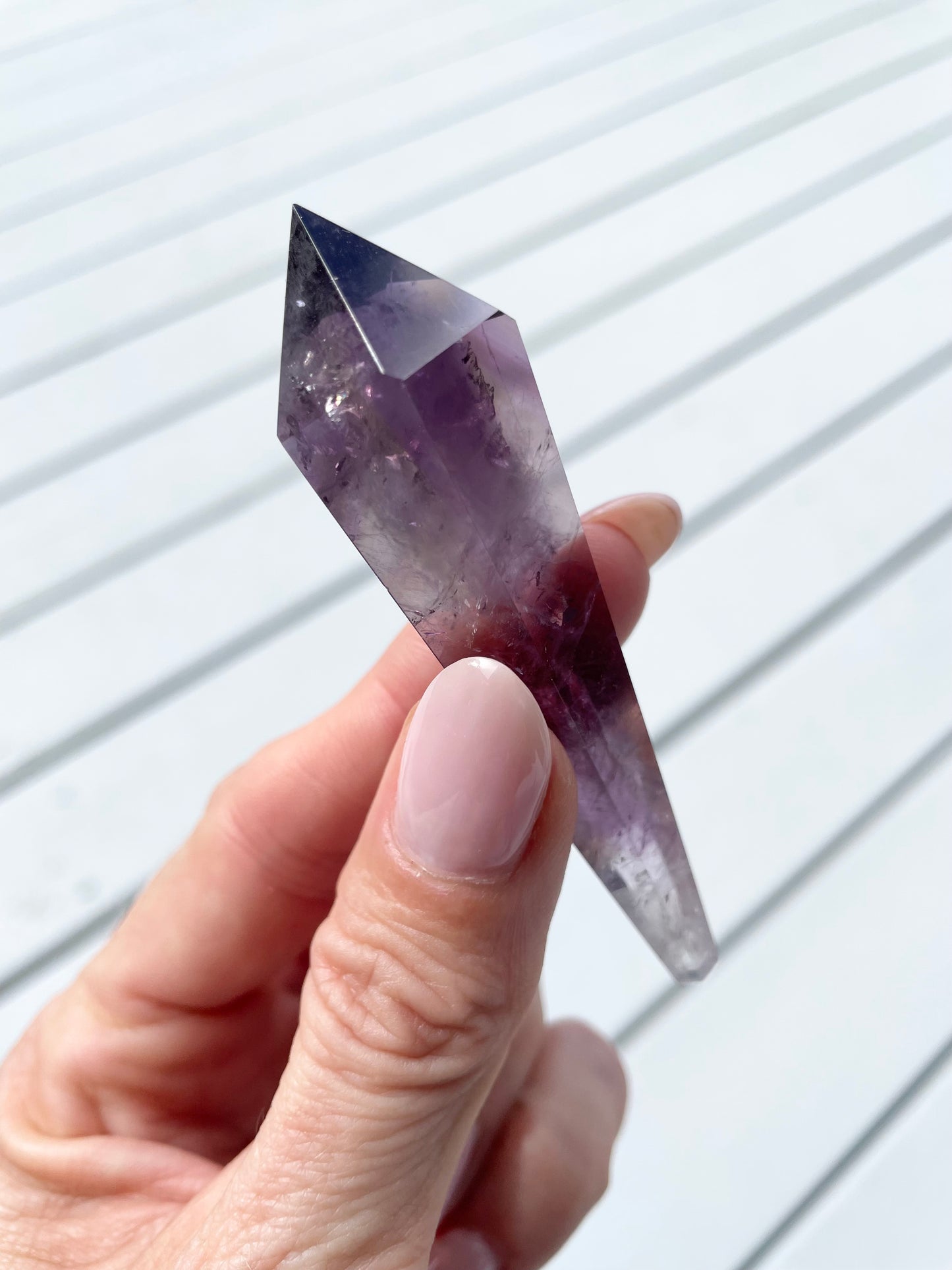 Chevron Dream Amethyst Torch/Point