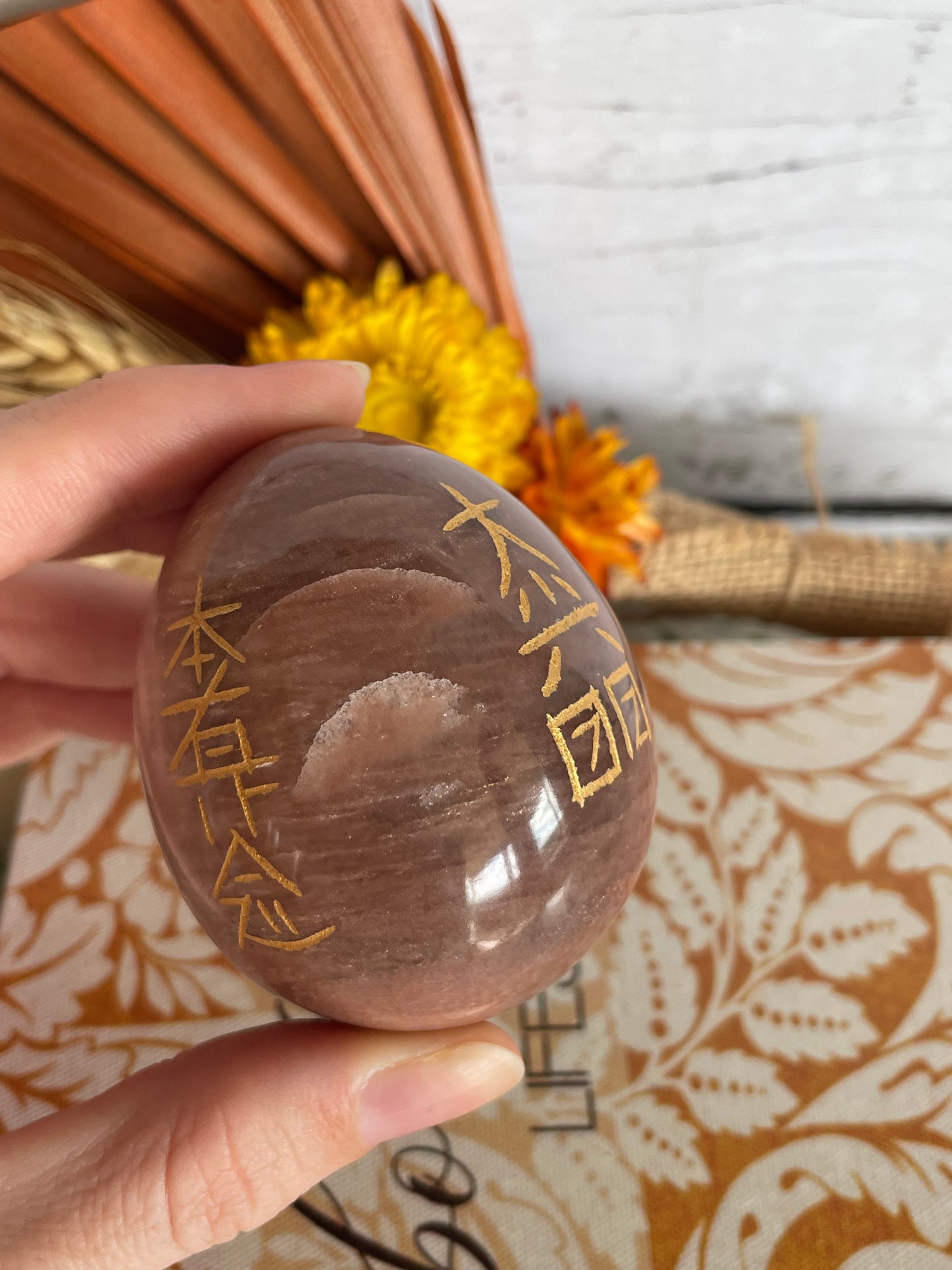 Desert Jasper Reiki Egg with holder