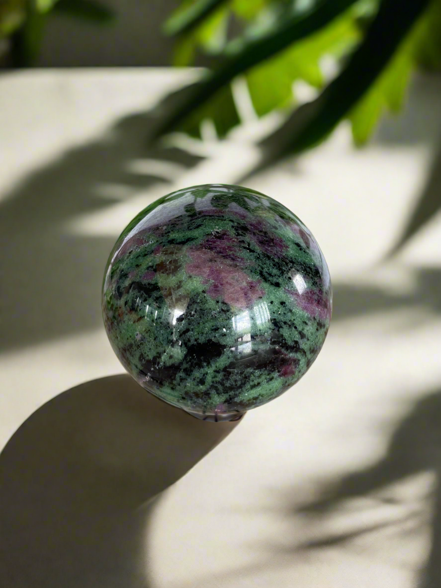 Ruby Zoisite Sphere Includes Holder