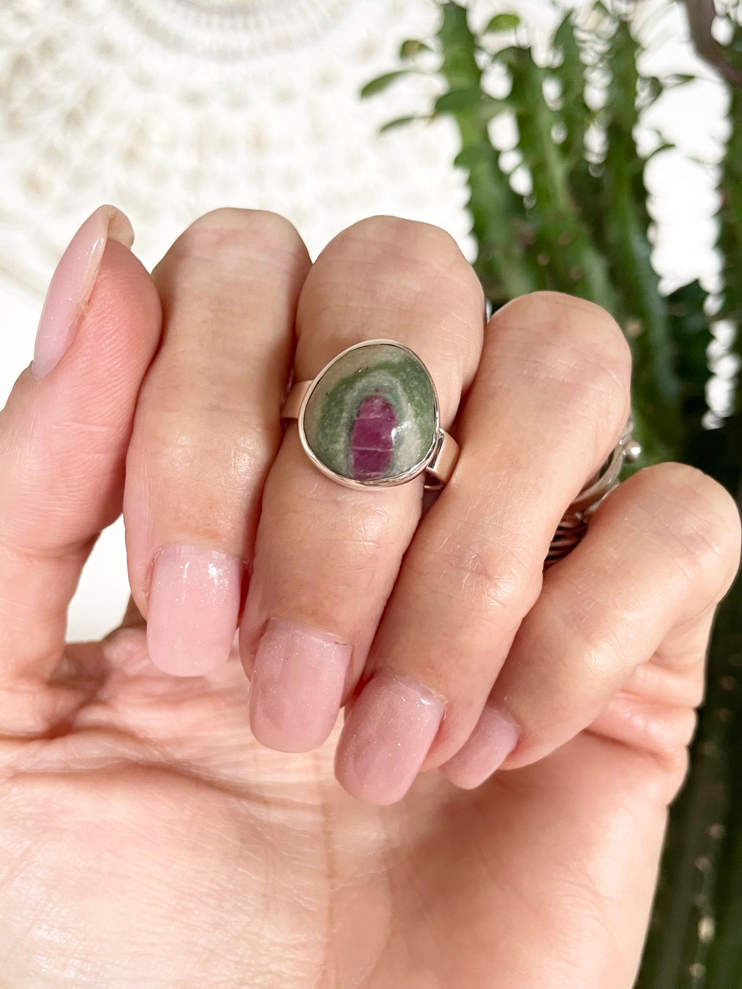 Ruby Fuchsite Silver Ring ~ size 7.5
