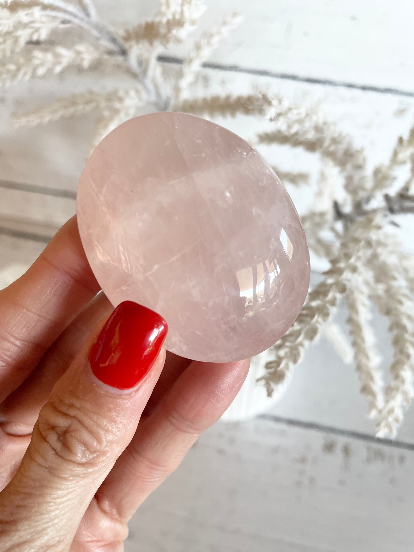 Rose Quartz Pillow Palm Stone
