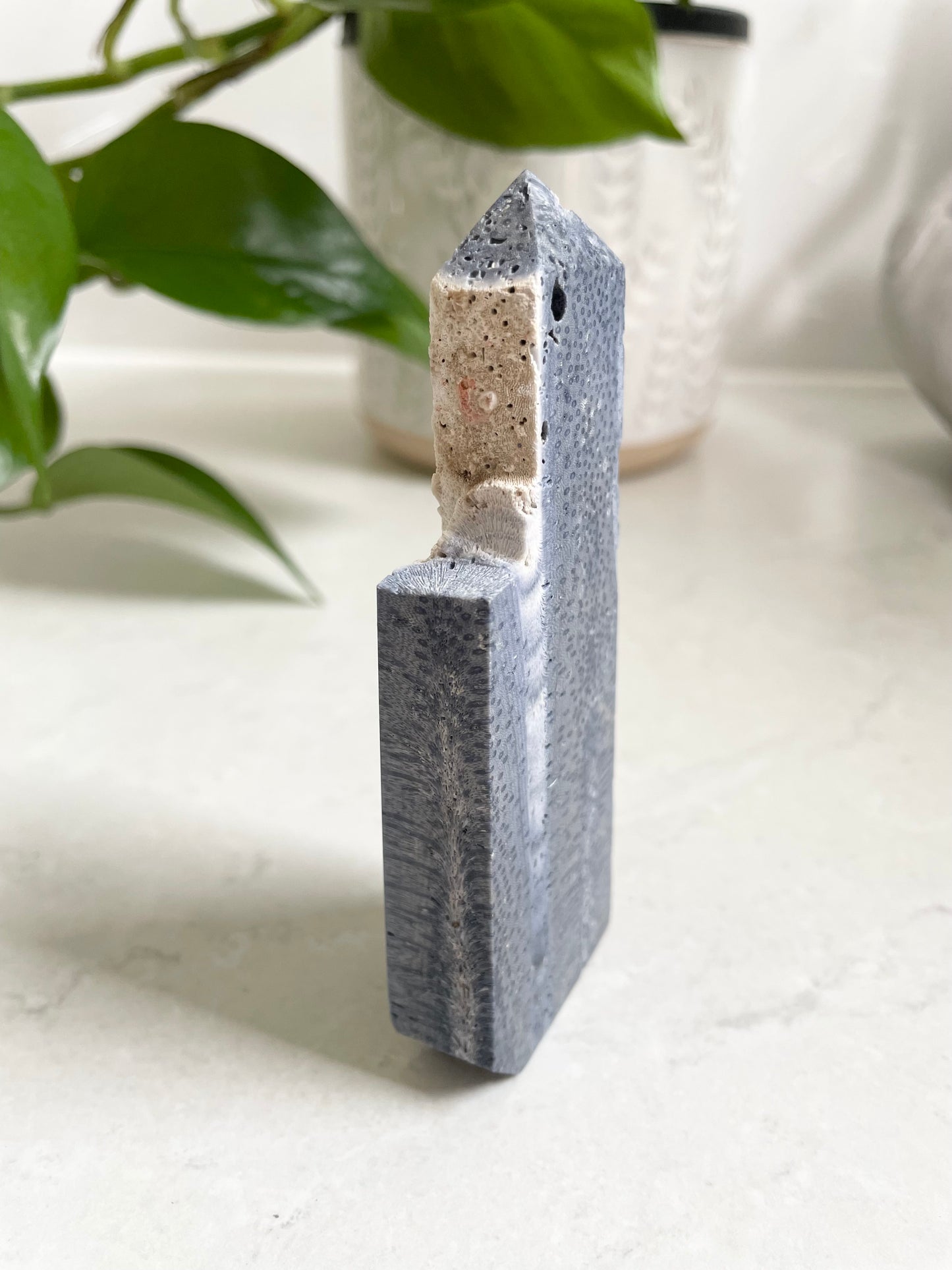 Blue coral jade Obelisk